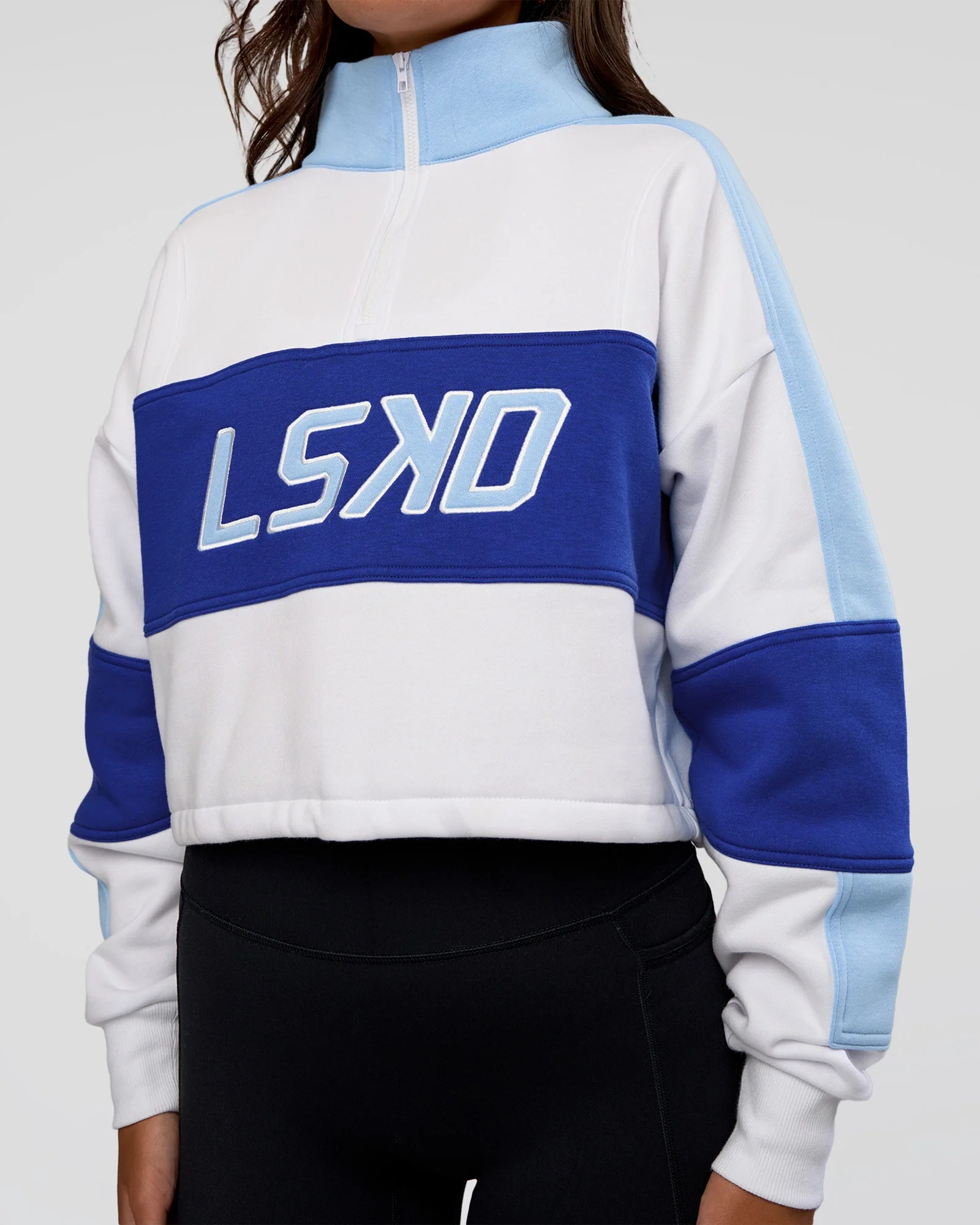 Slam Quarter Zip Sweater - White-Electric Indigo - Image 5