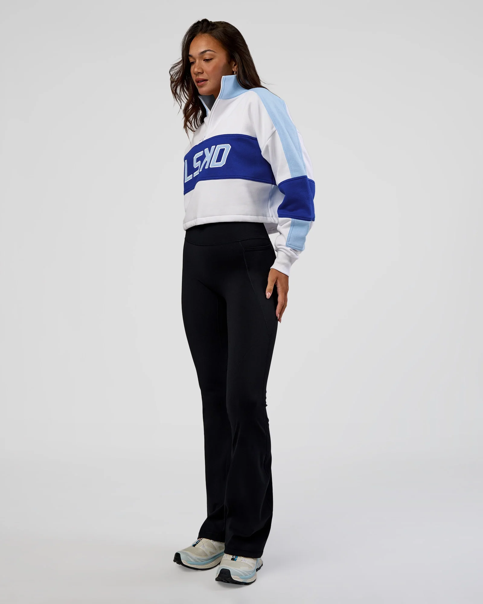 Slam Quarter Zip Sweater - White-Electric Indigo - Image 6