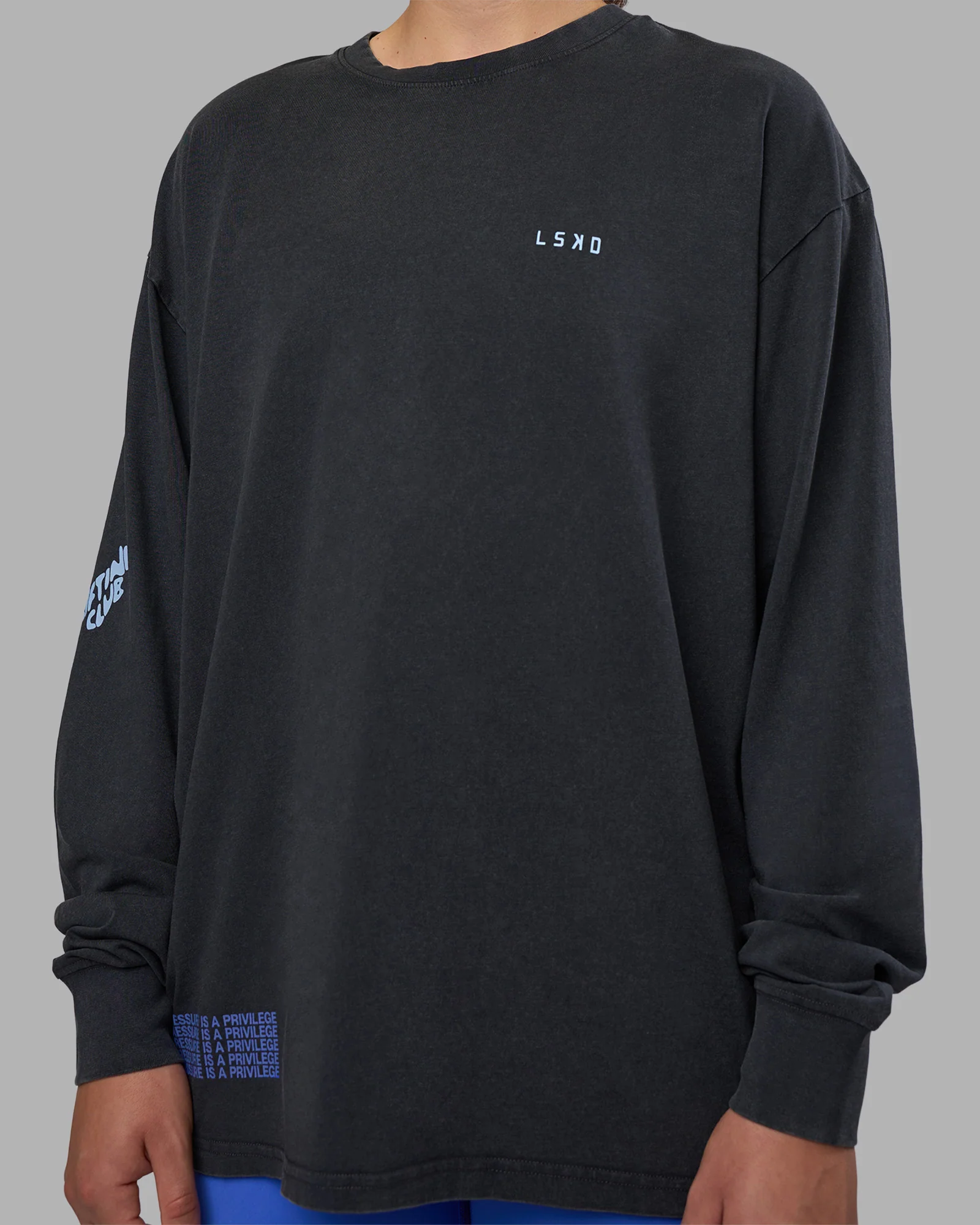 Cali FLXCotton Oversized Long Sleeve Tee - Black Washed - Image 12