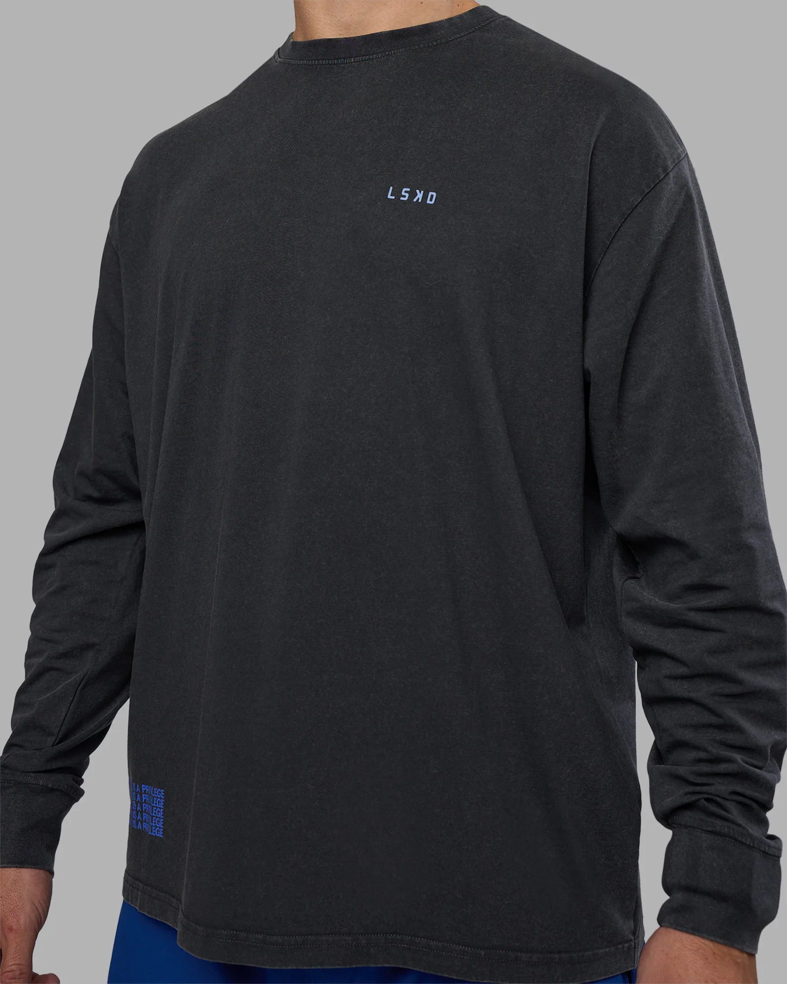 Cali FLXCotton Oversized Long Sleeve Tee - Black Washed - Image 13