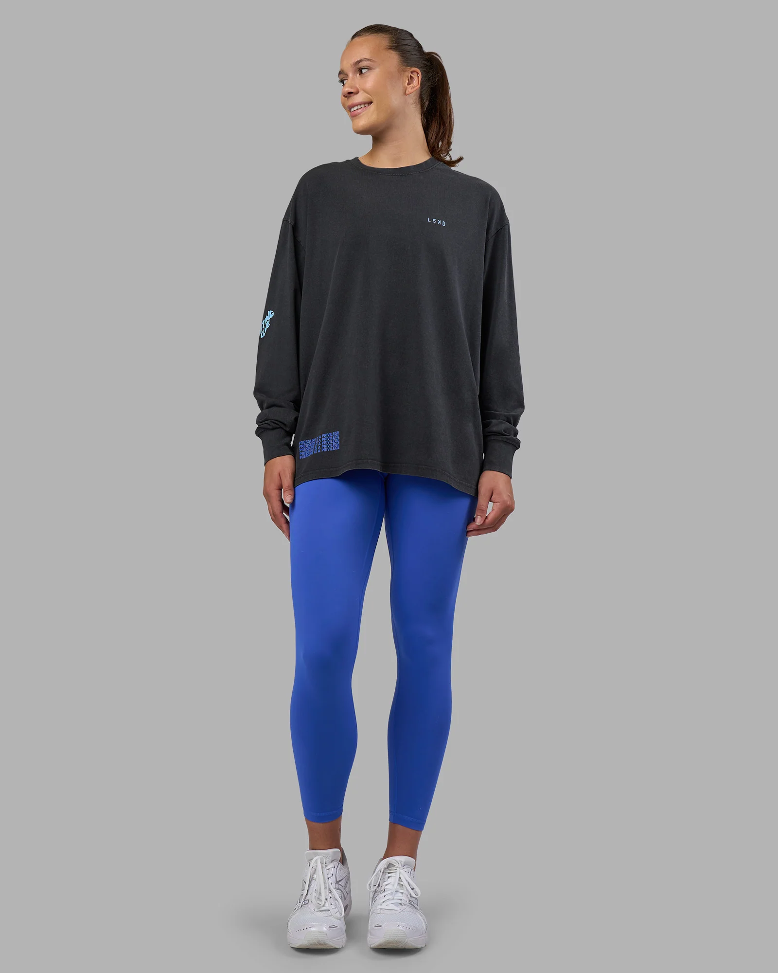 Cali FLXCotton Oversized Long Sleeve Tee - Black Washed - Image 14