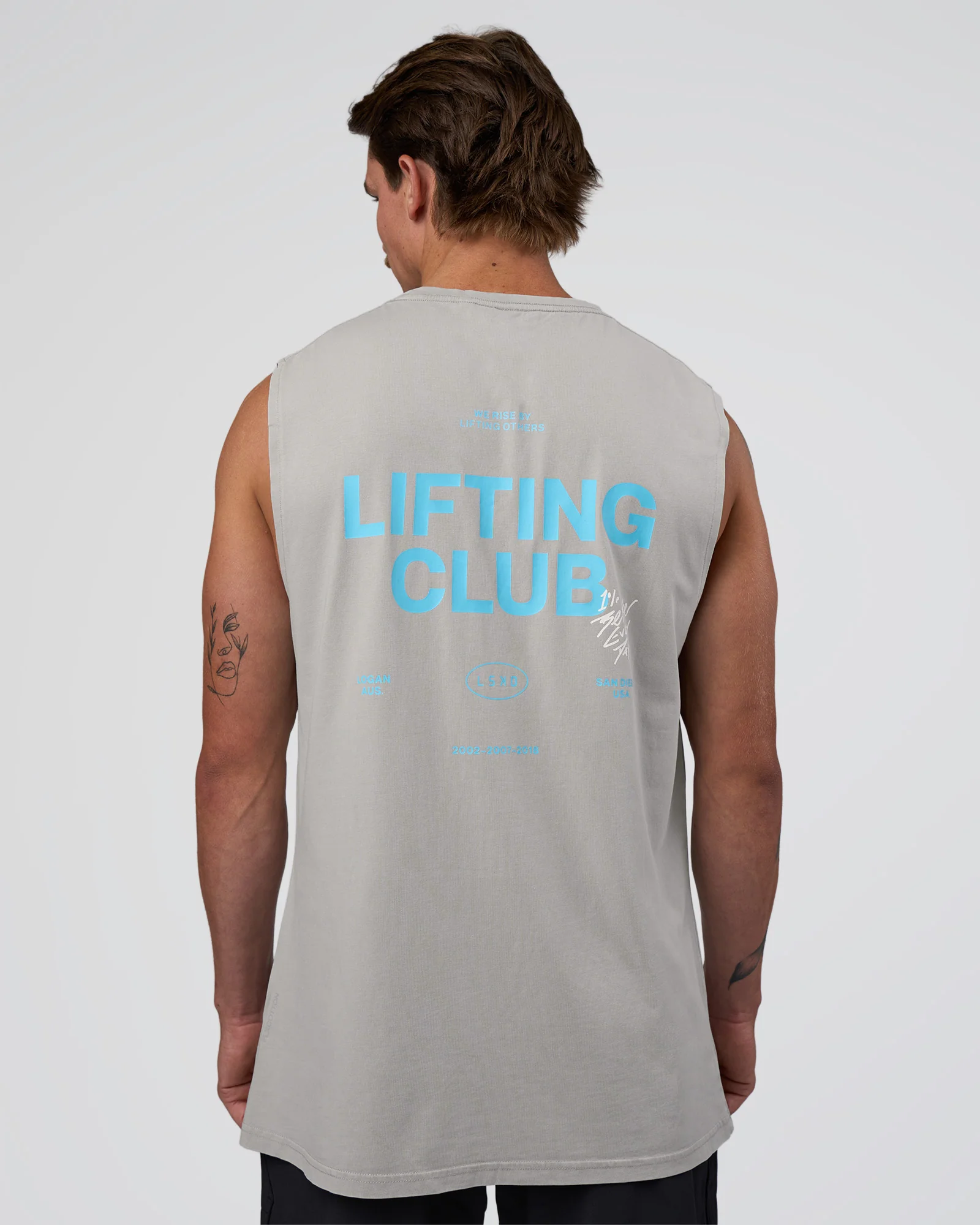 Lifting Club FLXCotton Tank - Washed Alloy-Baltic Sea - Image 2