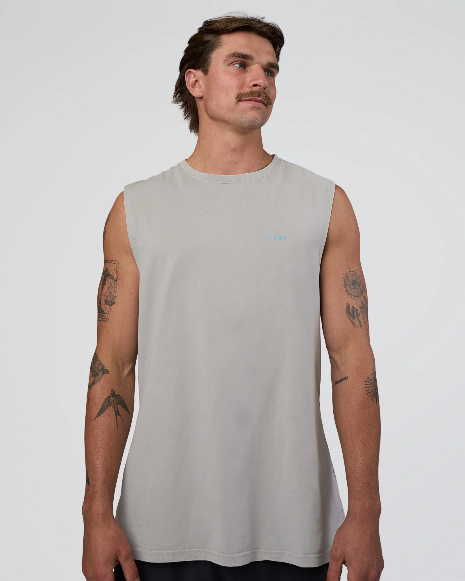 Lifting Club FLXCotton Tank - Washed Alloy-Baltic Sea - Image 4
