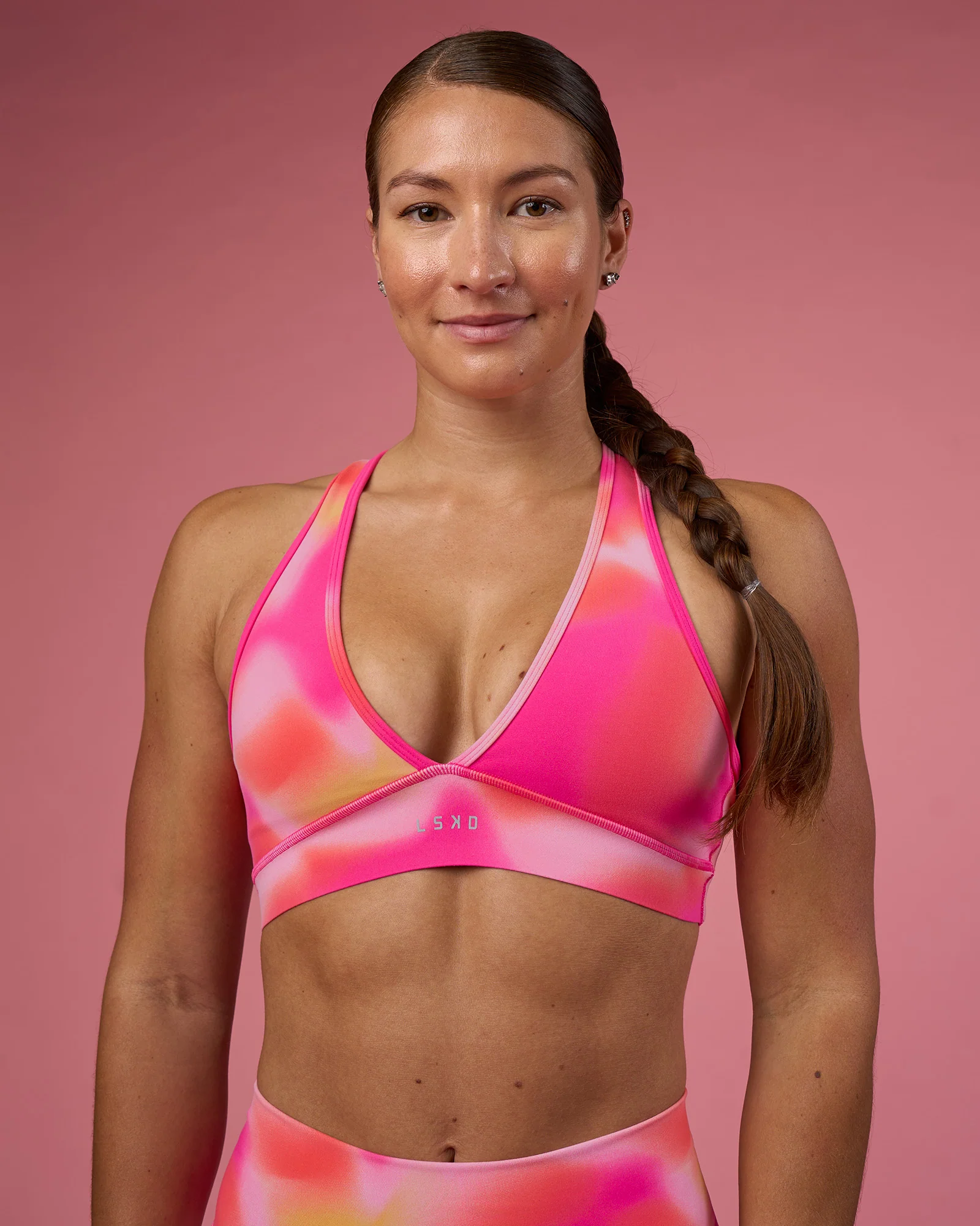 Stamina Rise Sports Bra - Pink Glow Print - Image 2