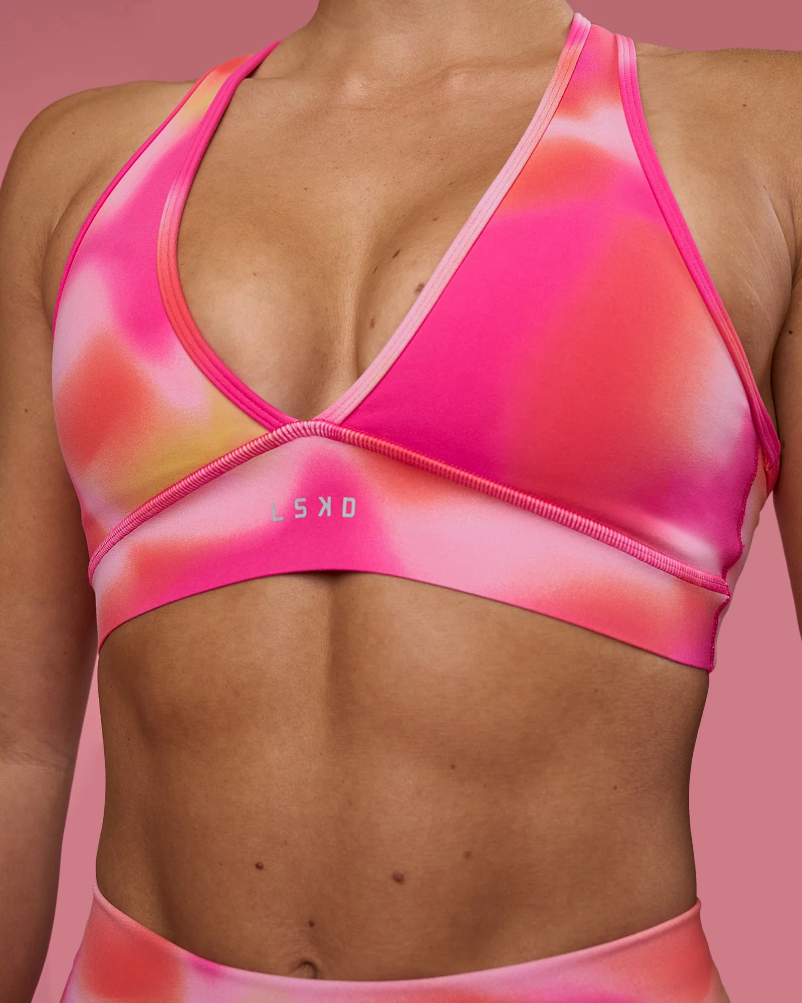 Stamina Rise Sports Bra - Pink Glow Print - Image 6