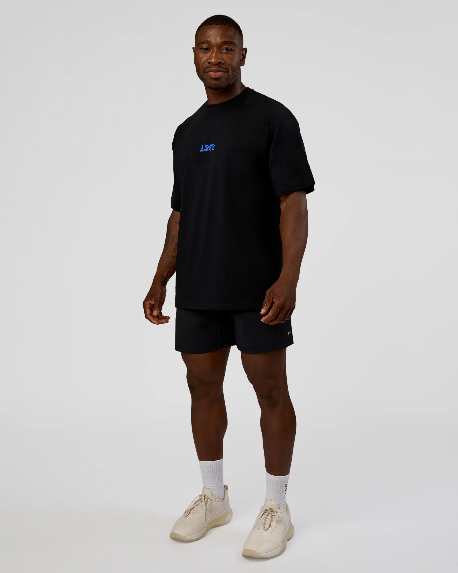 Standard Issue FLXCotton Oversized Tee - Black-Palace Blue - Image 6