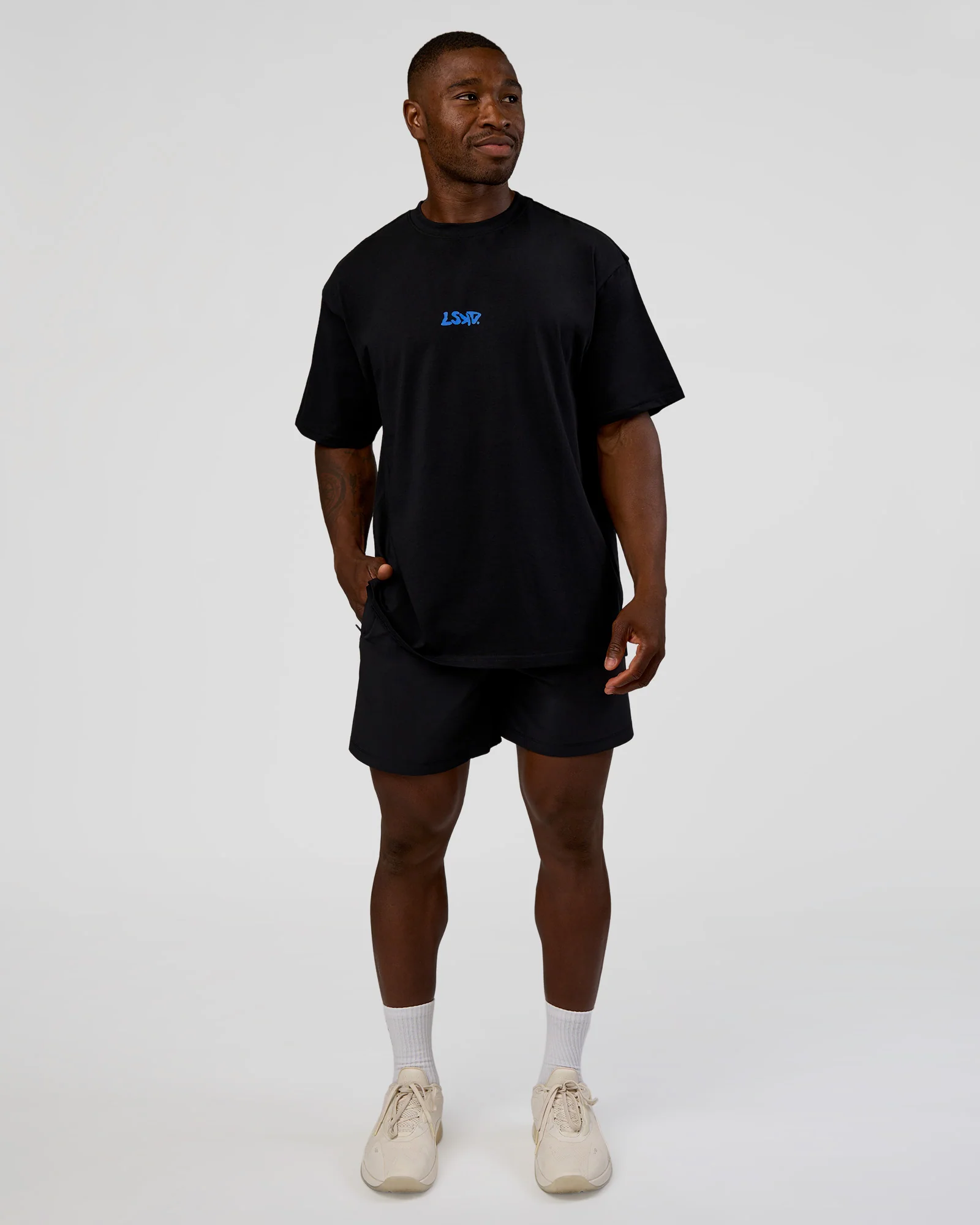 Standard Issue FLXCotton Oversized Tee - Black-Palace Blue - Image 8