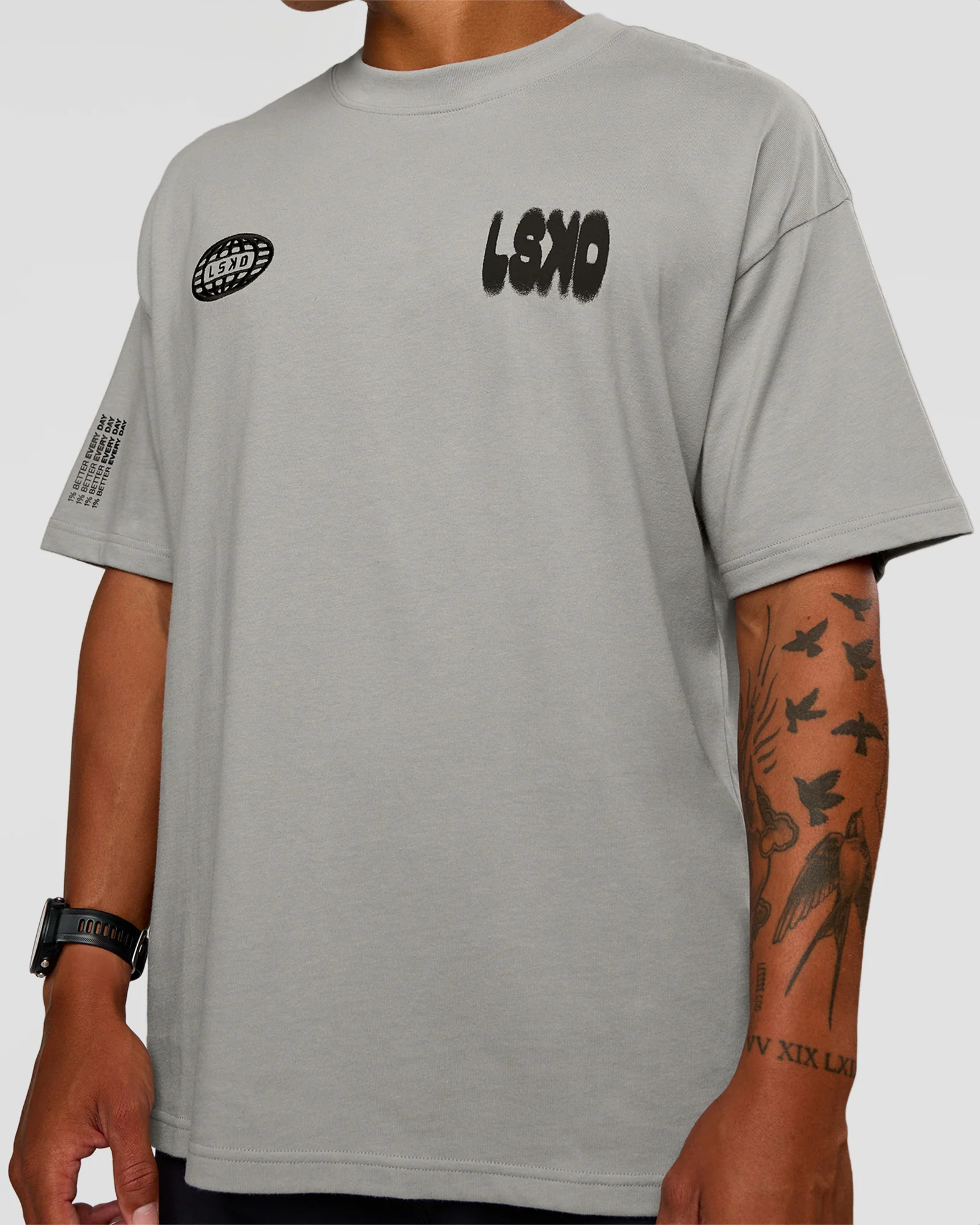 Static Grit Heavyweight Oversized Tee - Alloy-Black - Image 14