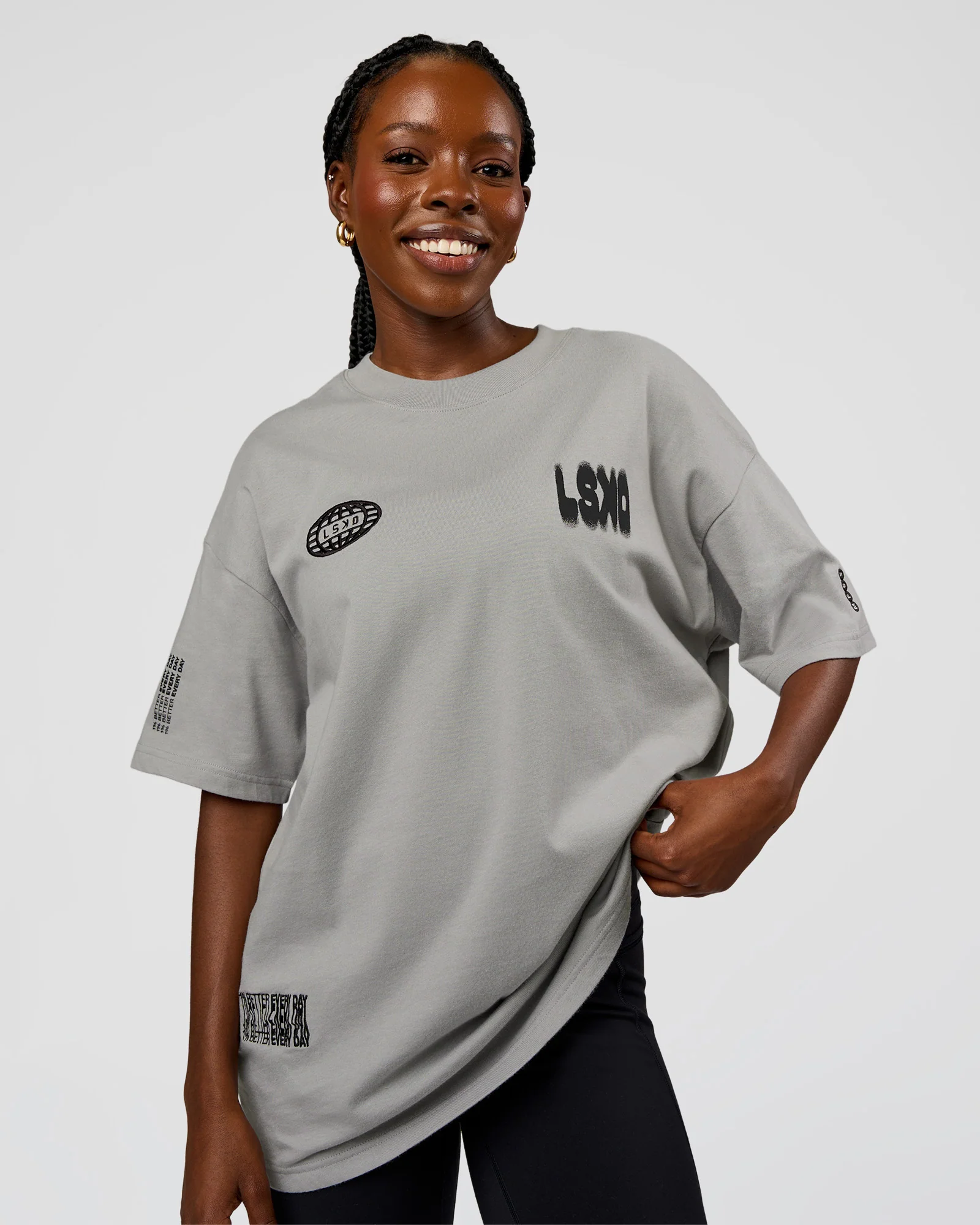 Static Grit Heavyweight Oversized Tee - Alloy-Black - Image 4