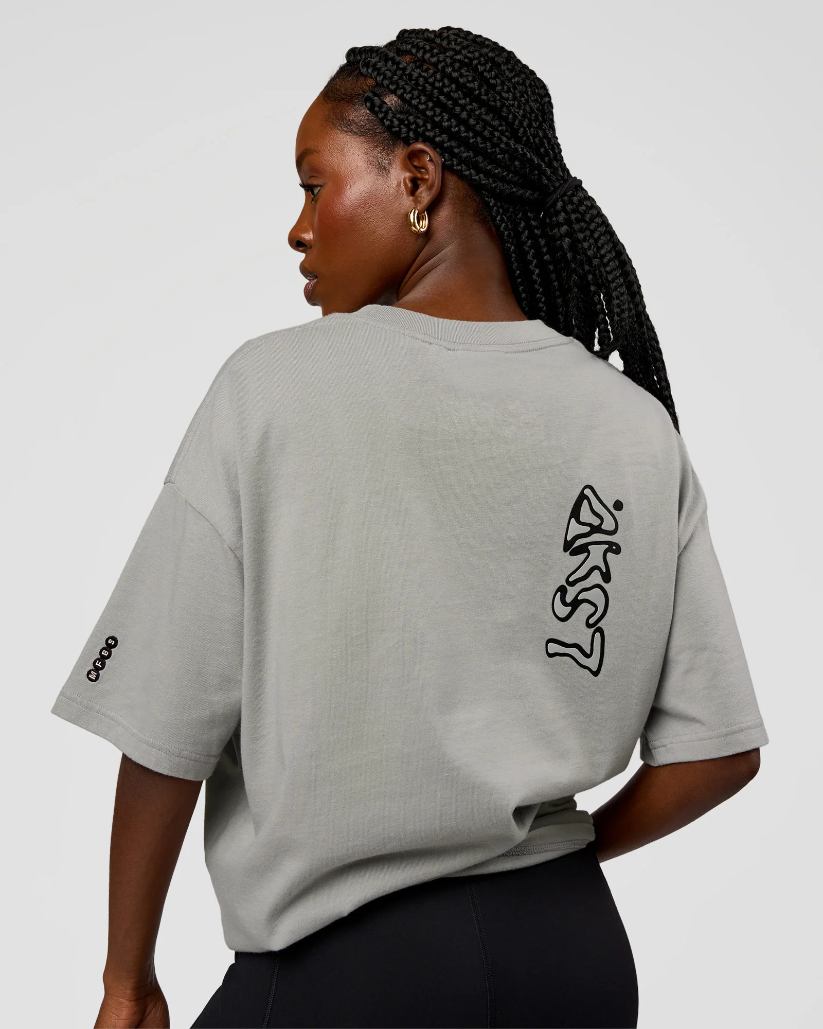 Static Grit Heavyweight Oversized Tee - Alloy-Black - Image 5