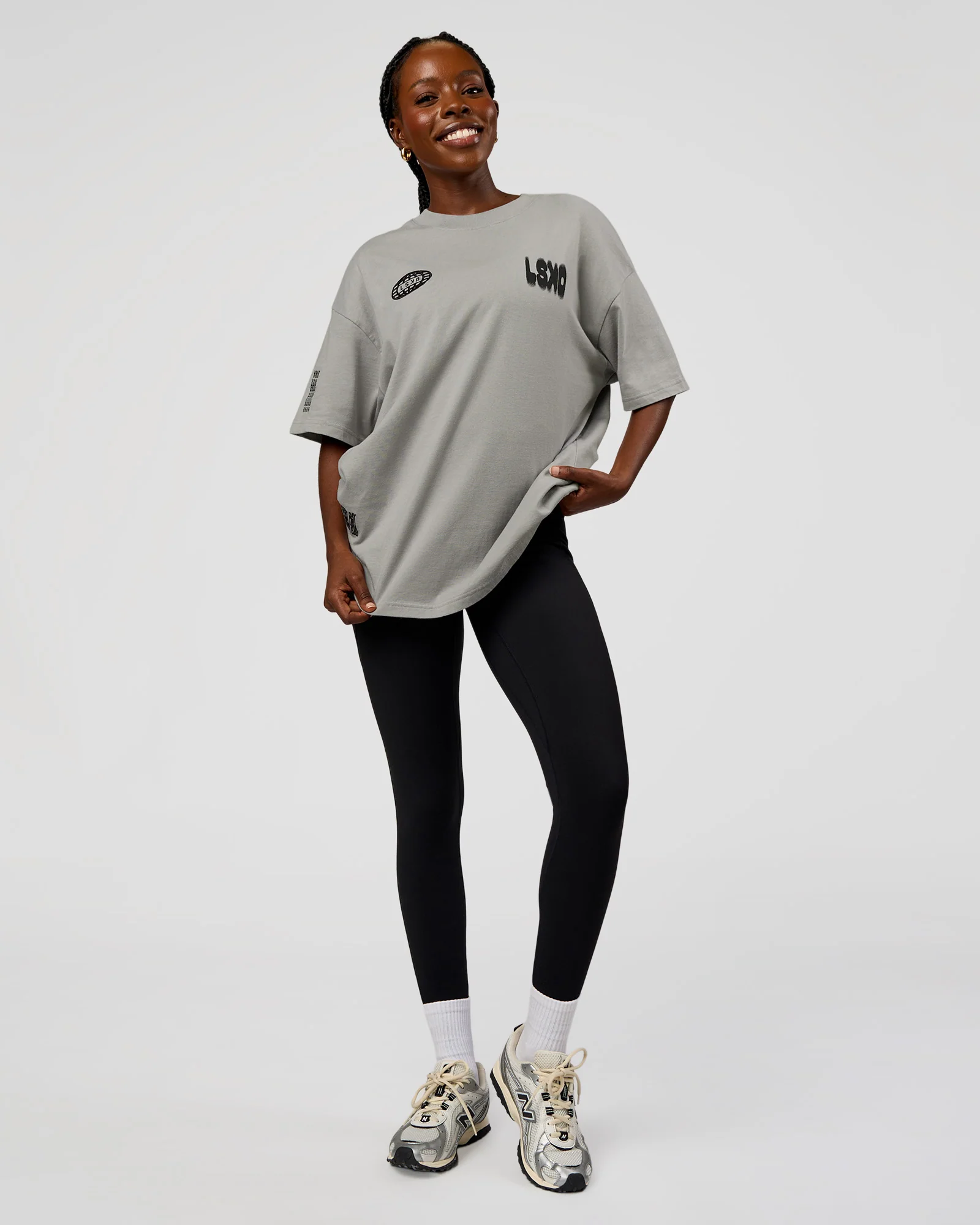 Static Grit Heavyweight Oversized Tee - Alloy-Black - Image 8
