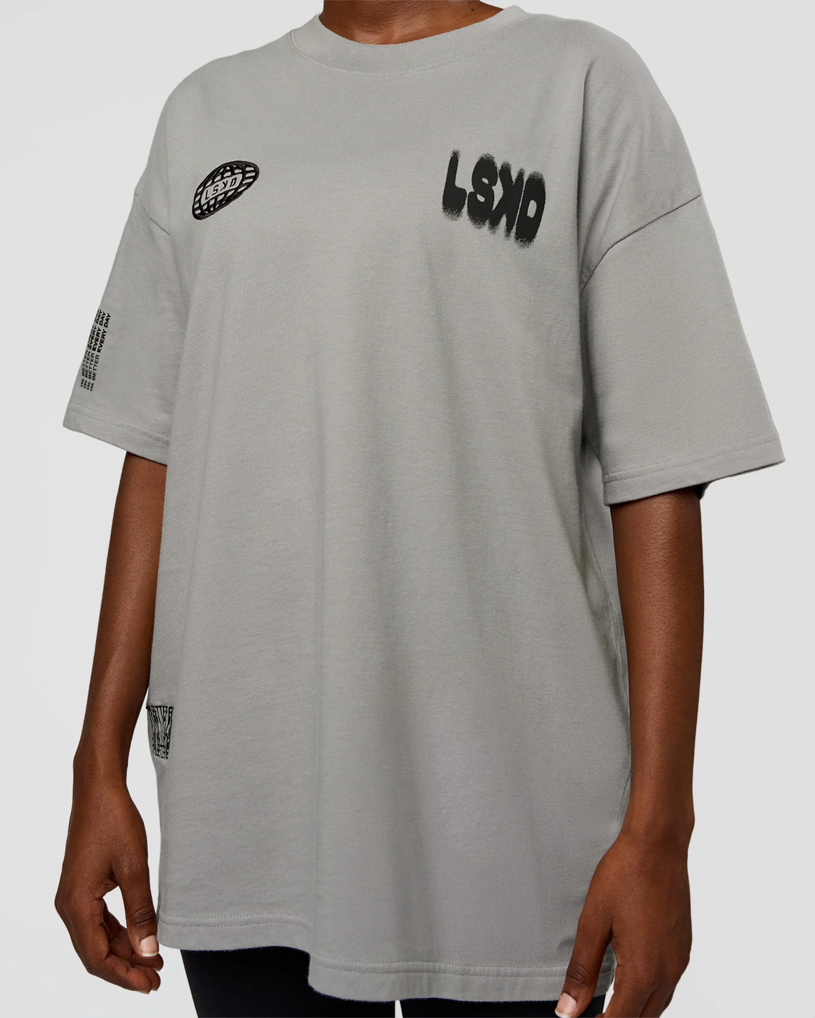 Static Grit Heavyweight Oversized Tee - Alloy-Black - Image 9