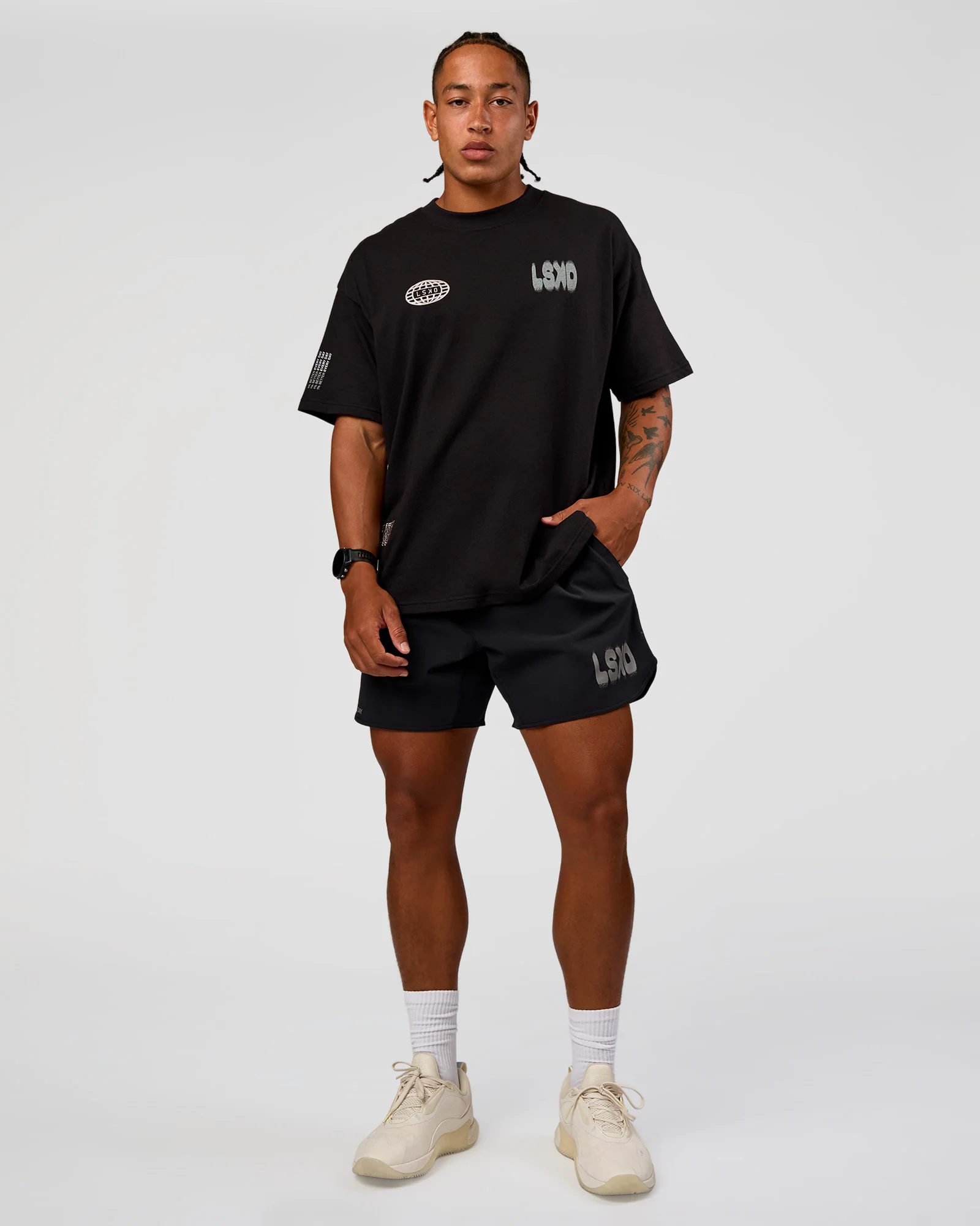 Static Grit Heavyweight Oversized Tee - Black-Alloy - Image 10