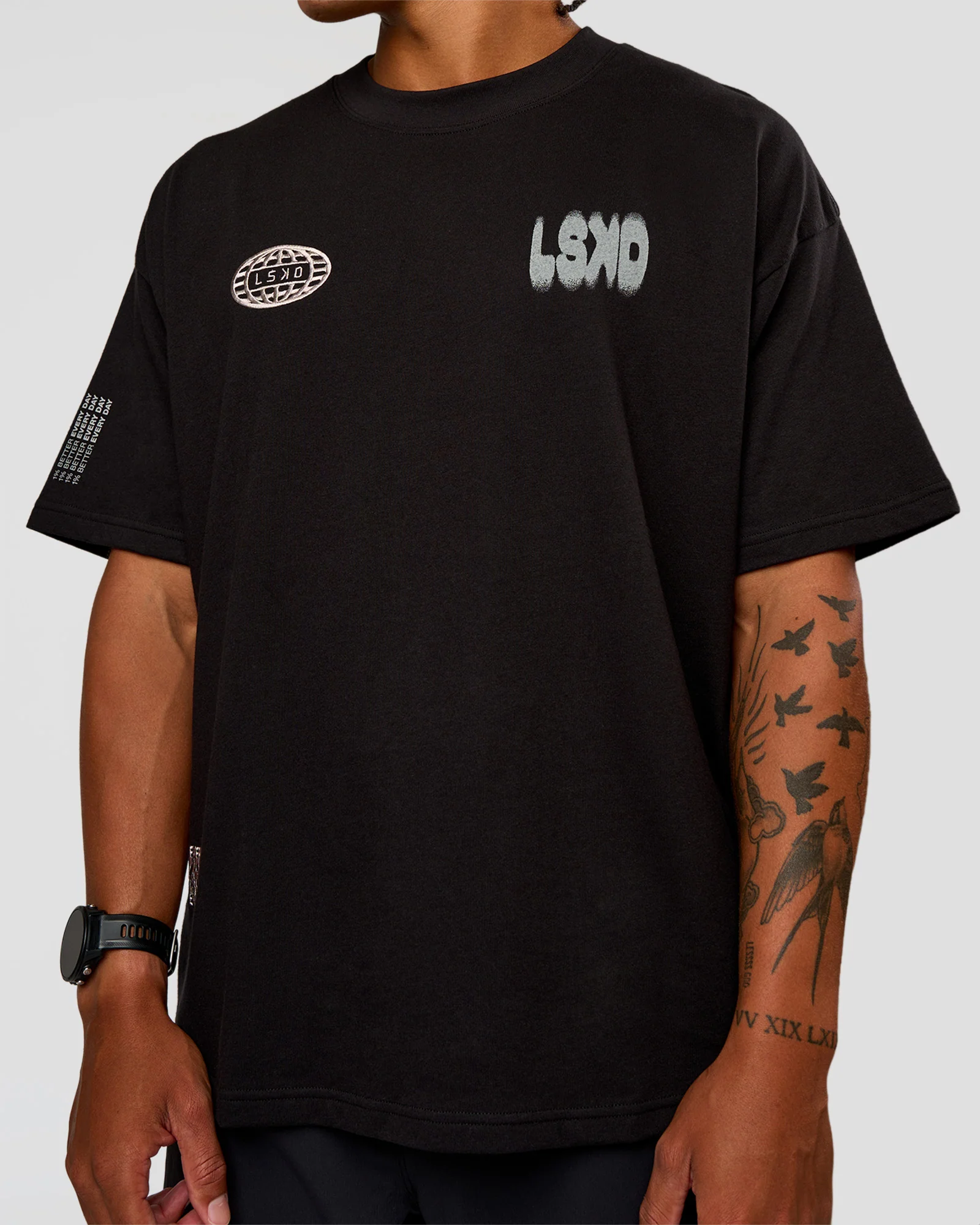 Static Grit Heavyweight Oversized Tee - Black-Alloy - Image 11
