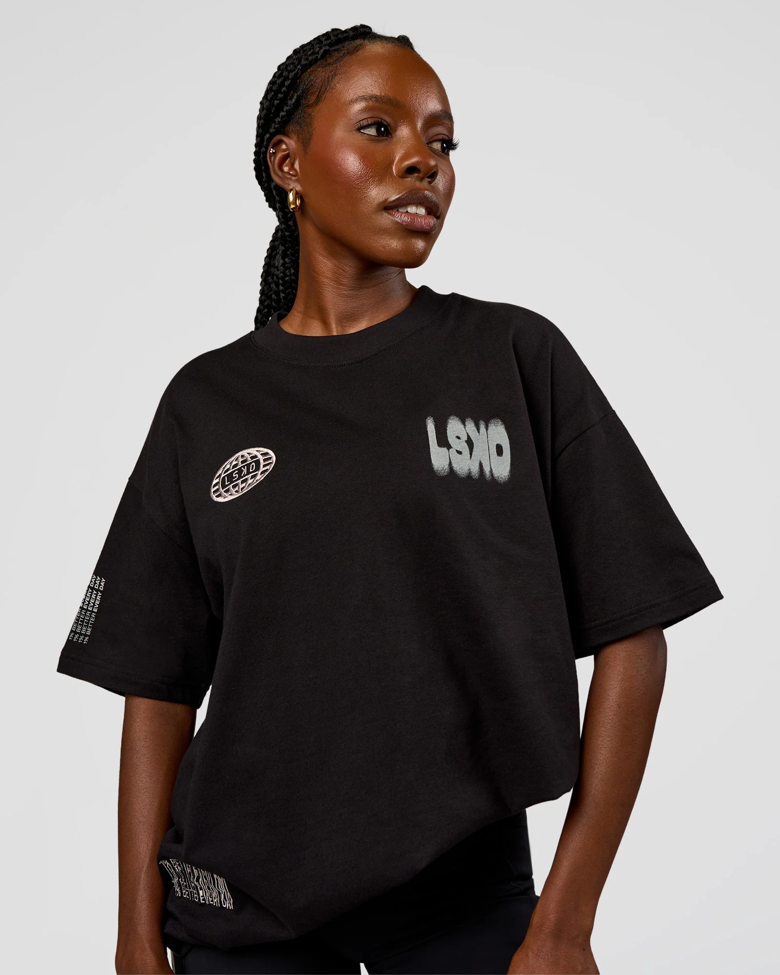 Static Grit Heavyweight Oversized Tee - Black-Alloy - Image 4