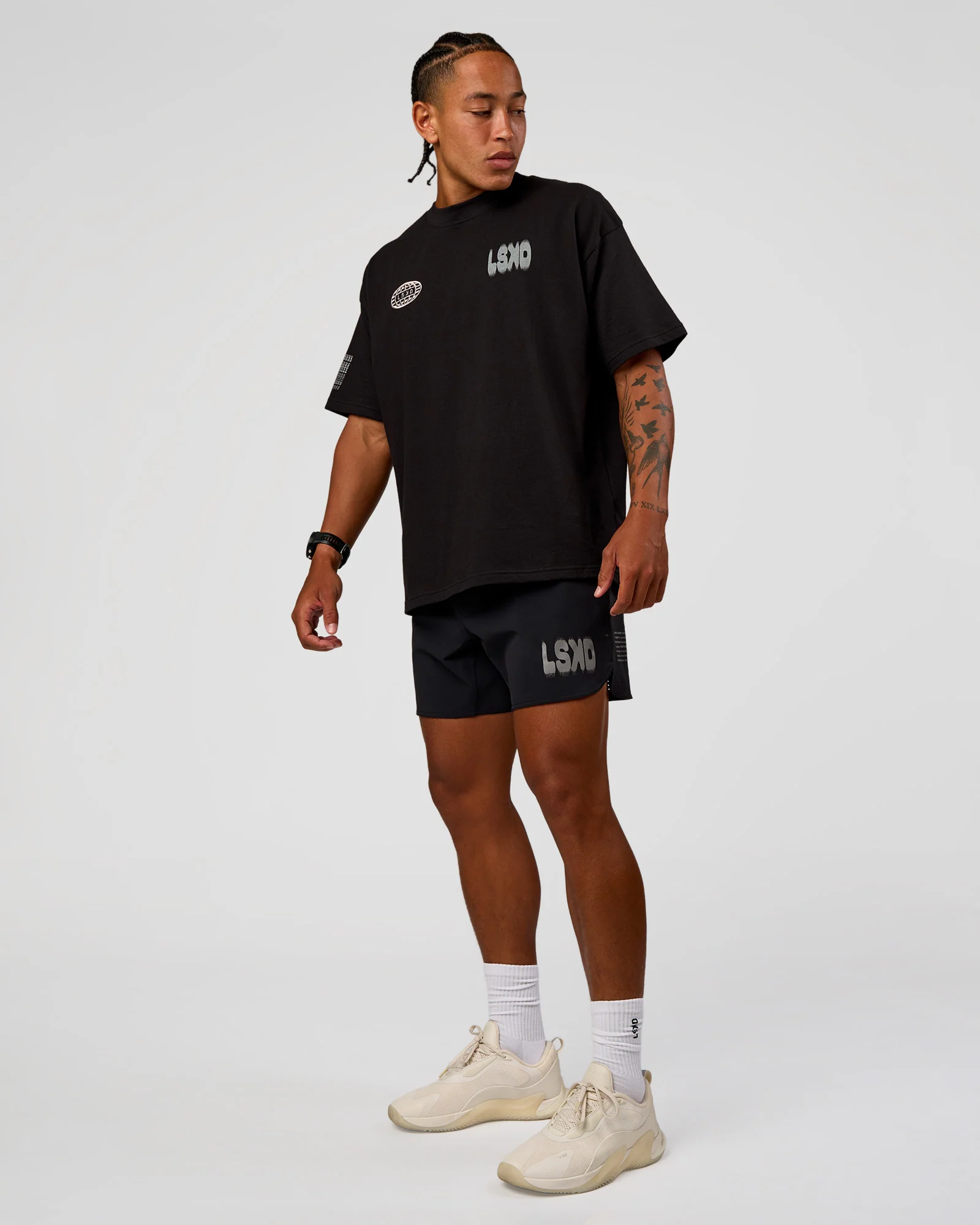 Static Grit Heavyweight Oversized Tee - Black-Alloy - Image 6