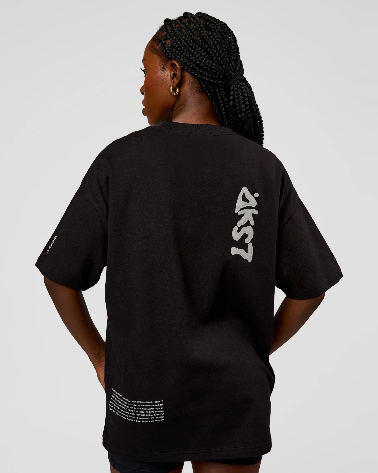 Static Grit Heavyweight Oversized Tee - Black-Alloy - Image 8