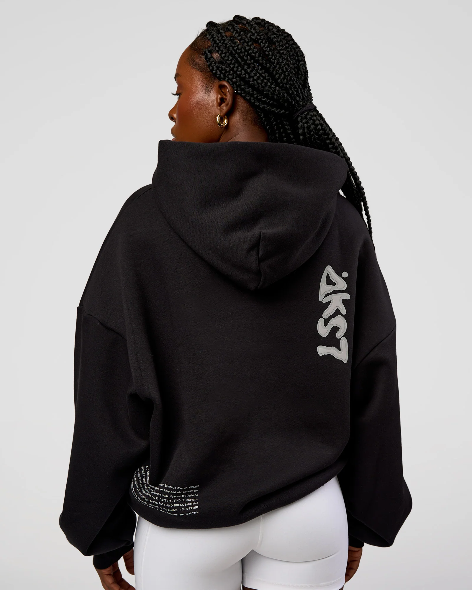 Static Grit Unisex Boxy Hoodie - Black-Alloy - Image 8