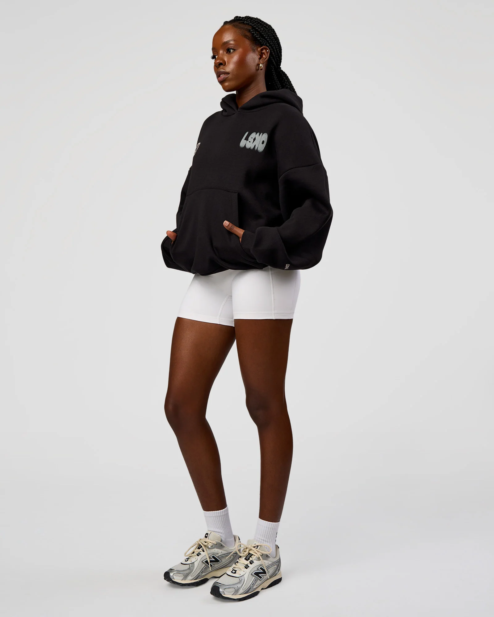 Static Grit Unisex Boxy Hoodie - Black-Alloy - Image 9