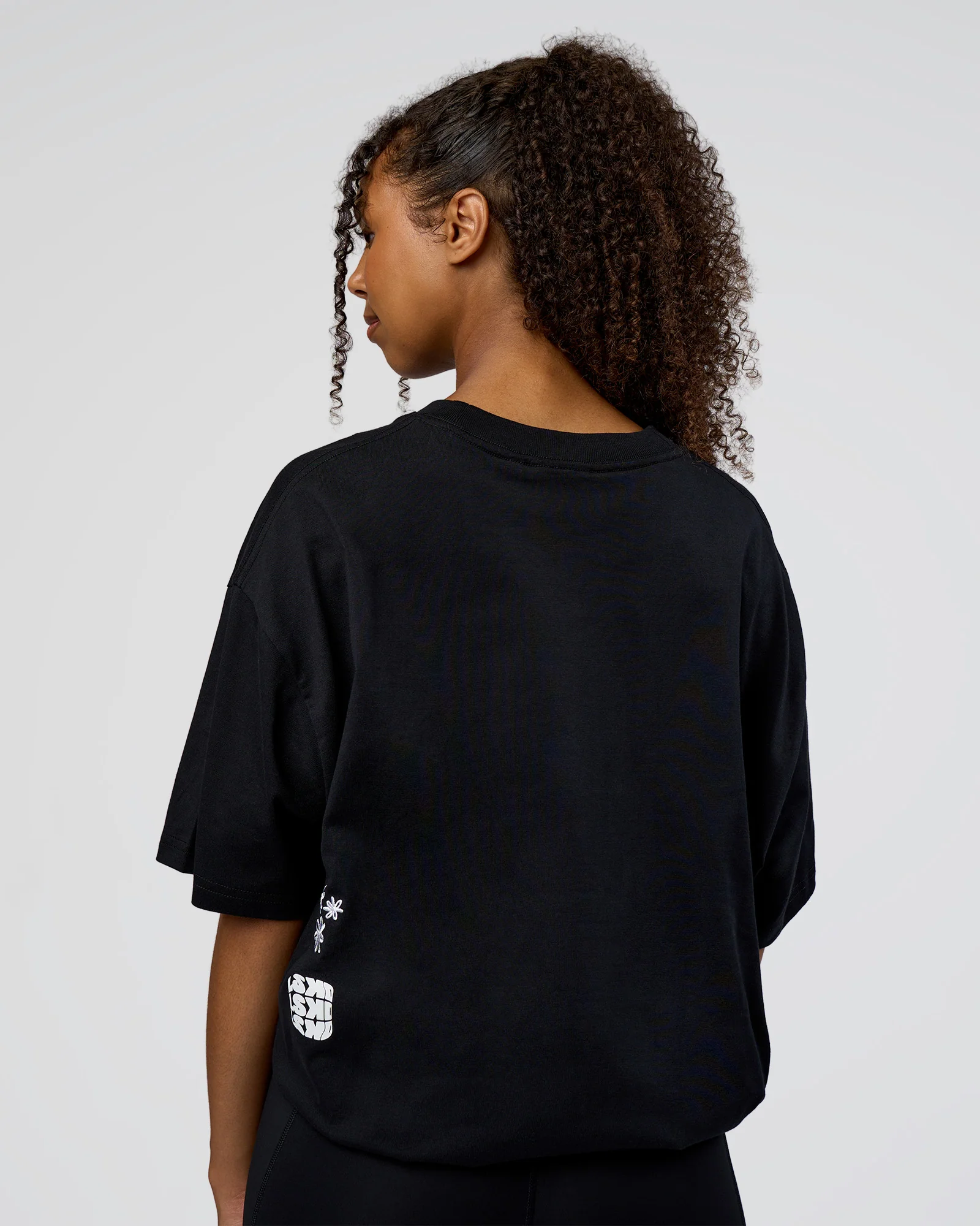 Sticker Heavyweight Oversized Tee - Black-White - Image 11