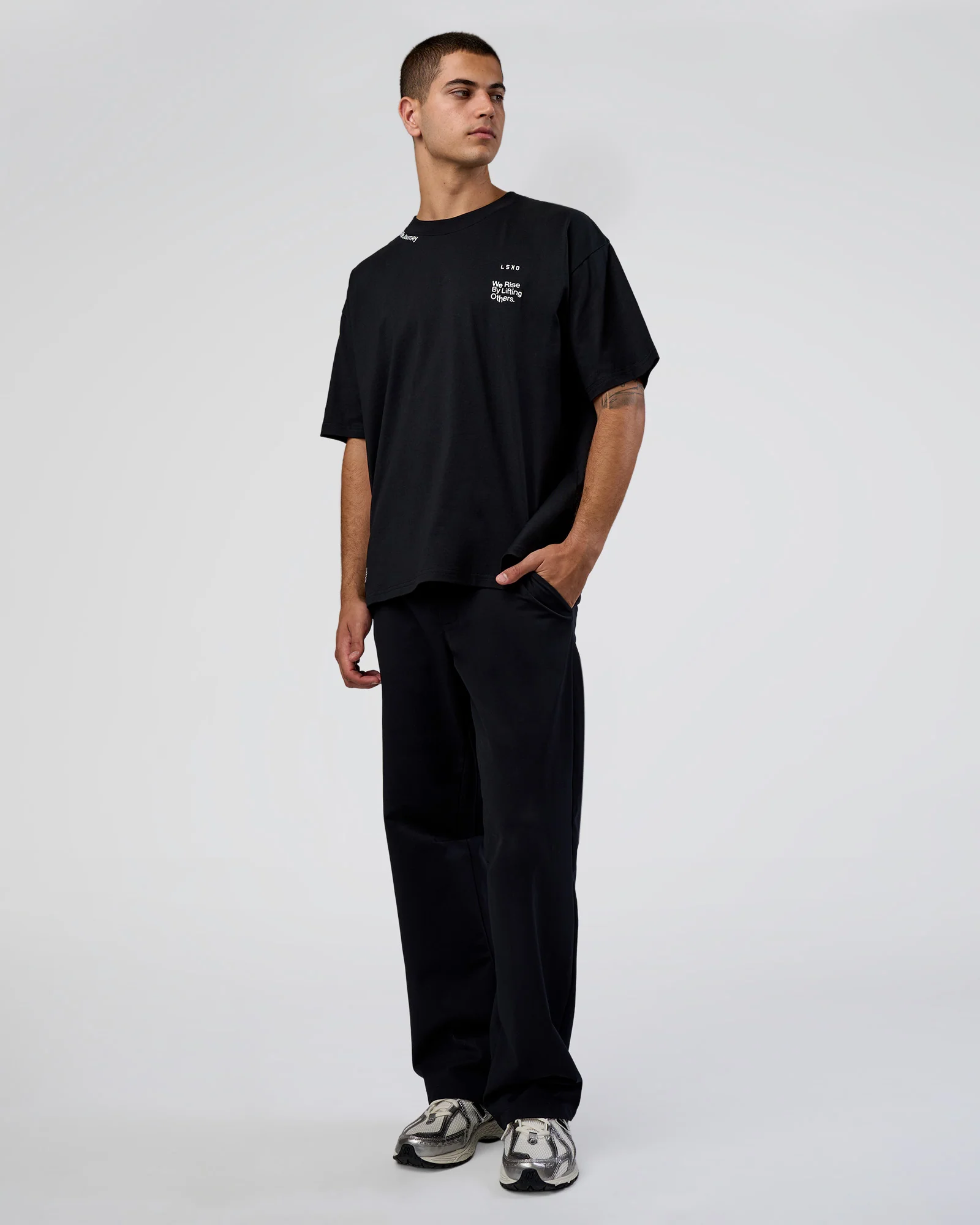 Sticker Heavyweight Oversized Tee - Black-White - Image 6