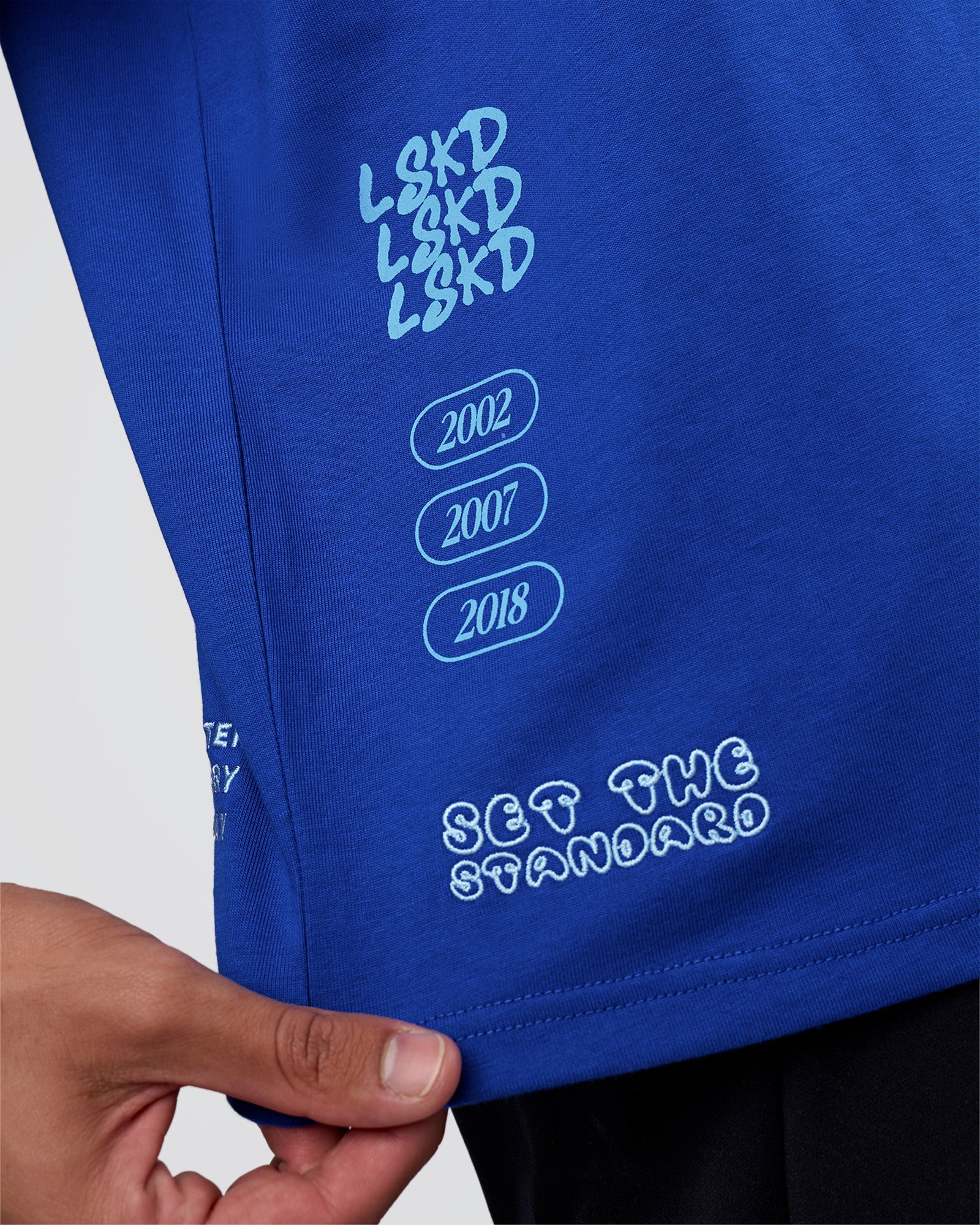 Sticker Heavyweight Oversized Tee - Electric Indigo-Baltic Sea - Image 3