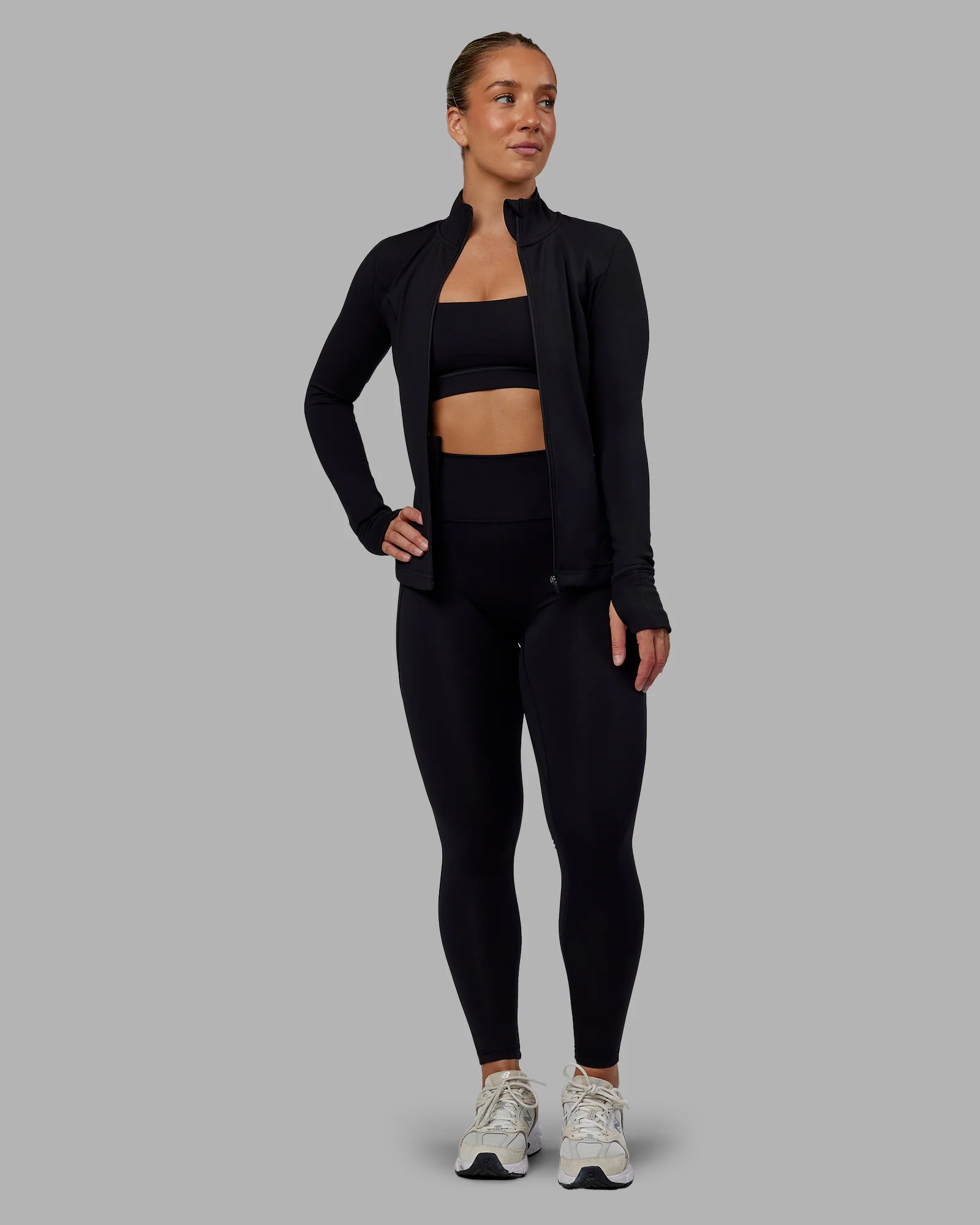 Stride Zip Through Jacket - Black - Image 2