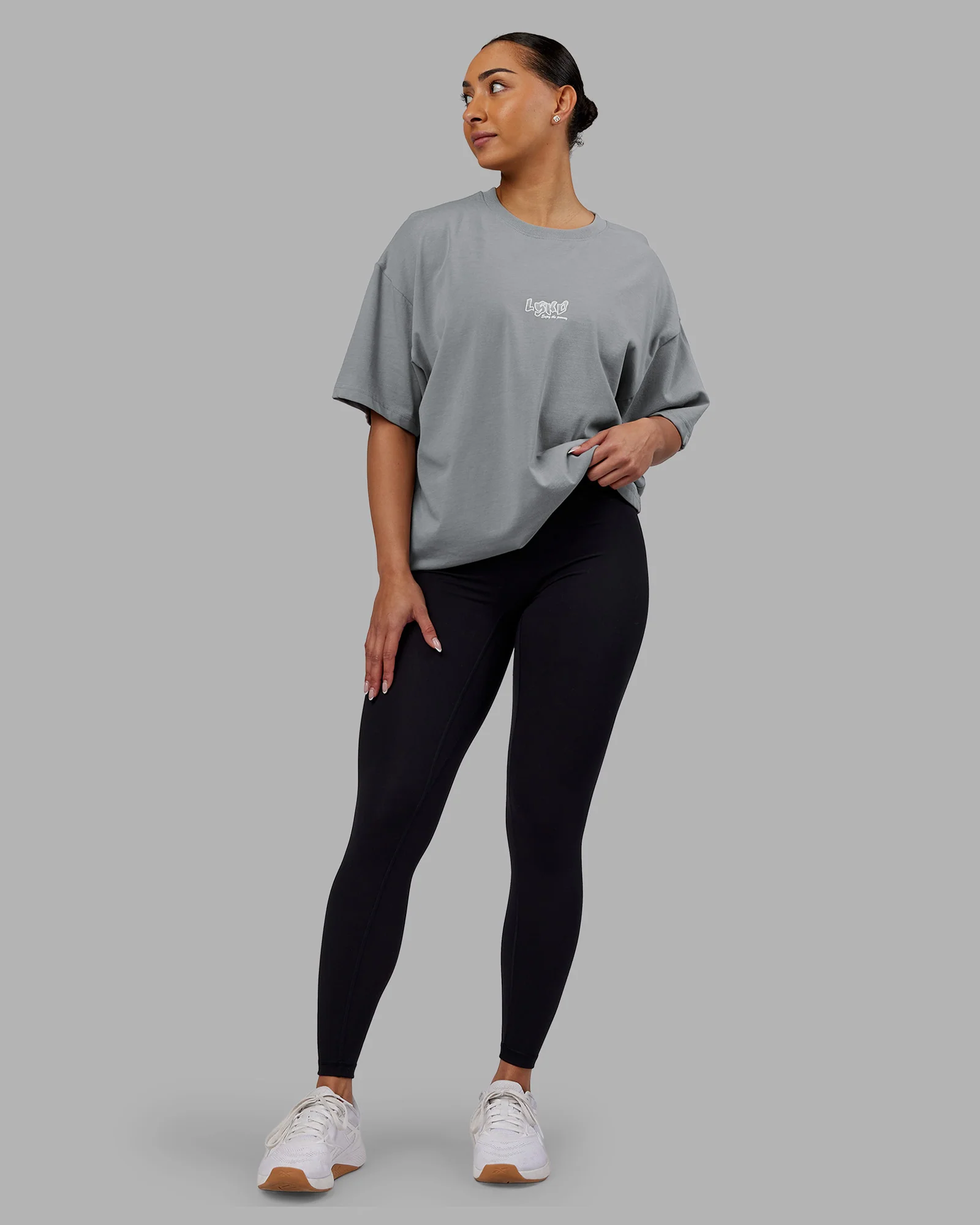 Time's Up Heavyweight Oversized Tee - Circular Grey-White - Image 6