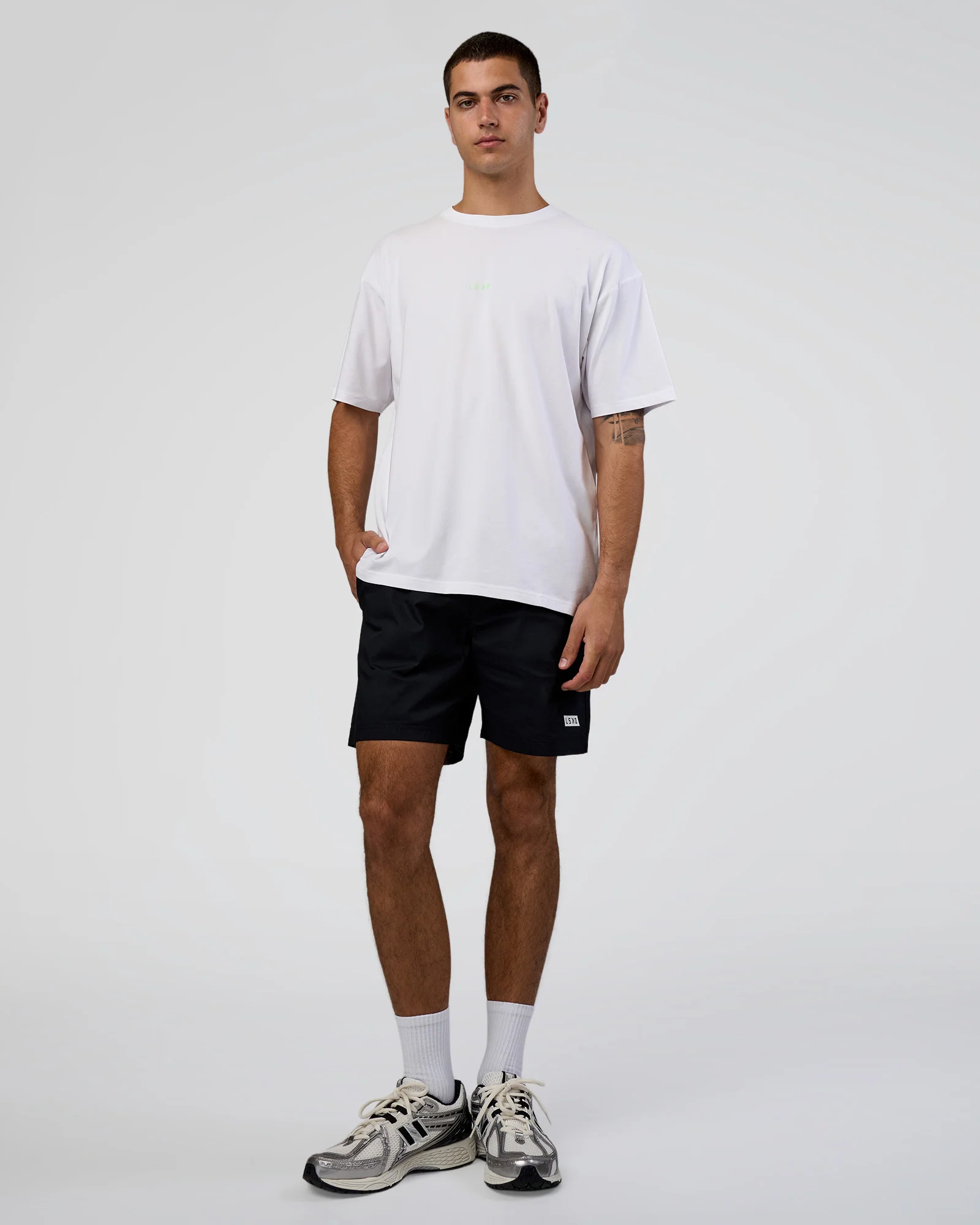 Together We Rise FLXCotton Oversized Tee - White-Solar Lime - Image 2