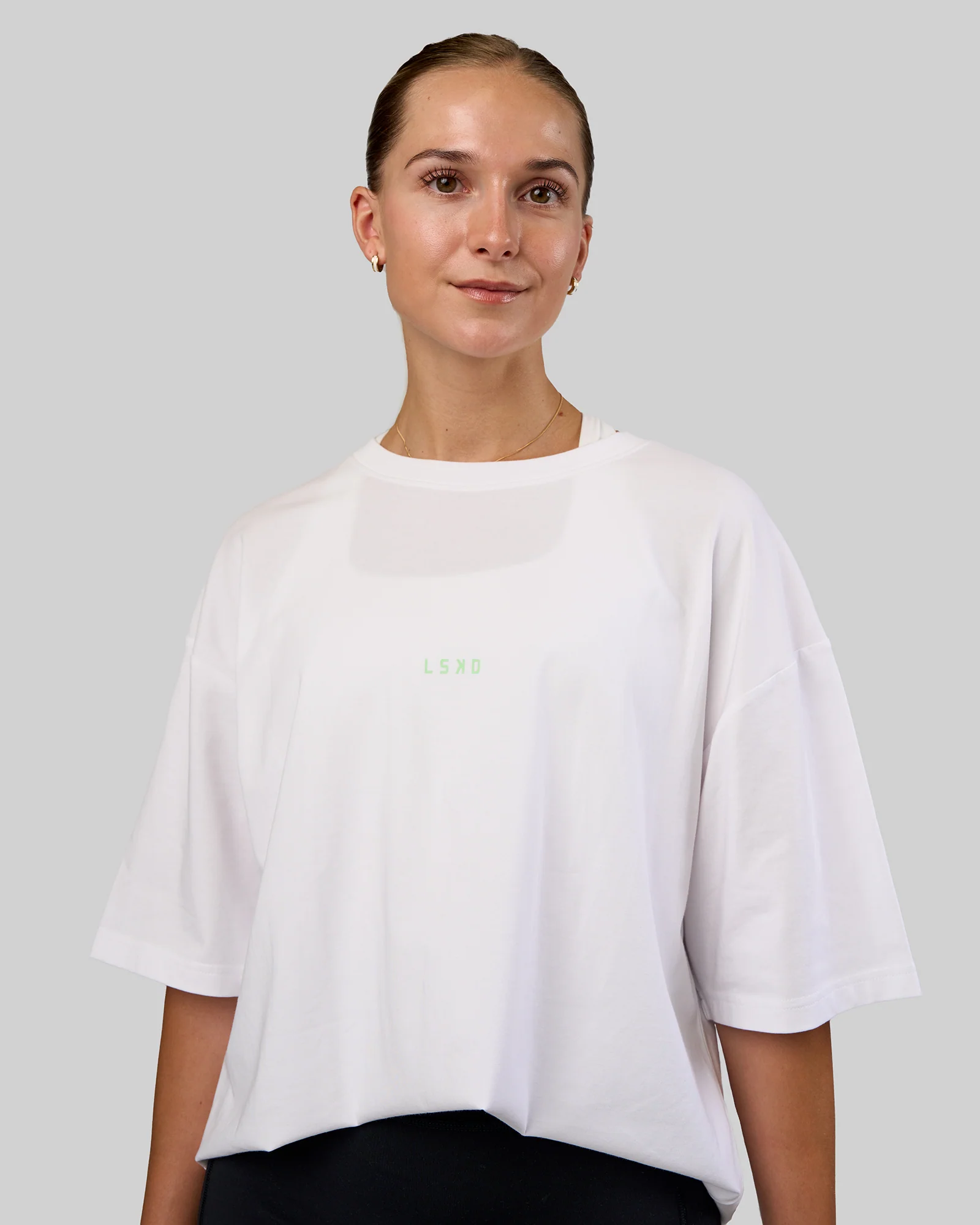Together We Rise FLXCotton Oversized Tee - White-Solar Lime - Image 4