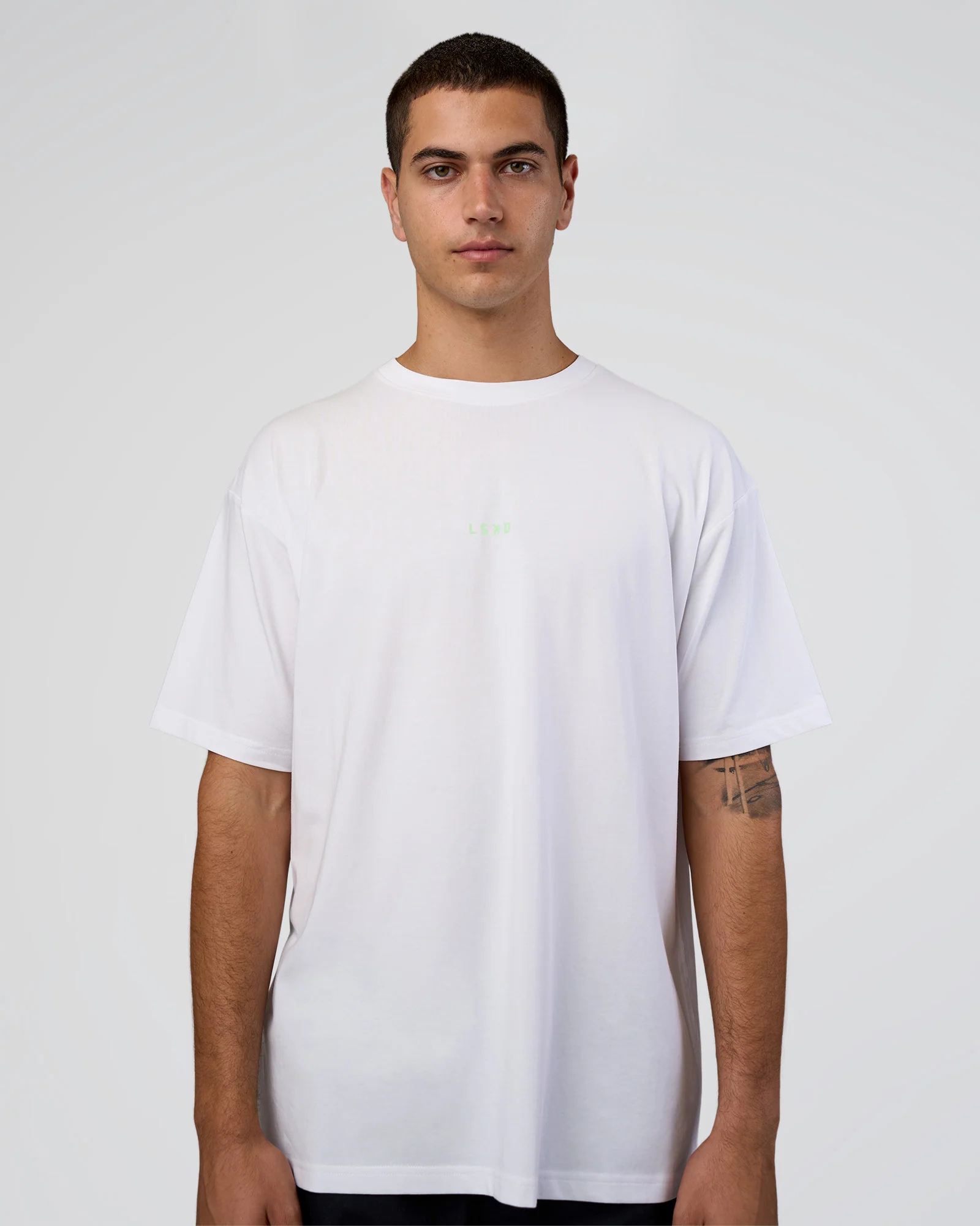 Together We Rise FLXCotton Oversized Tee - White-Solar Lime - Image 6