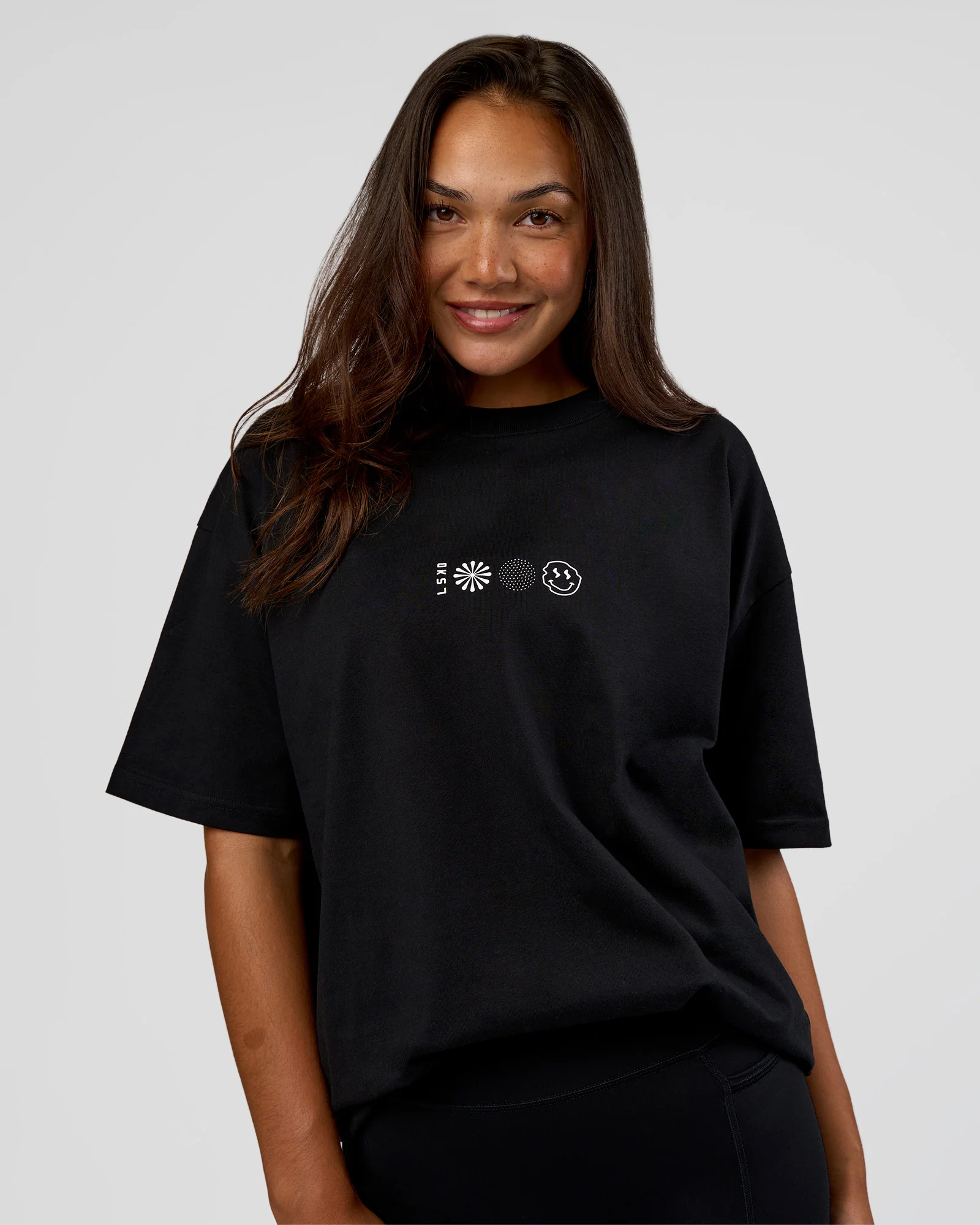 Trust The Process Heavyweight Unisex Oversized Tee - Black-White - Image 5
