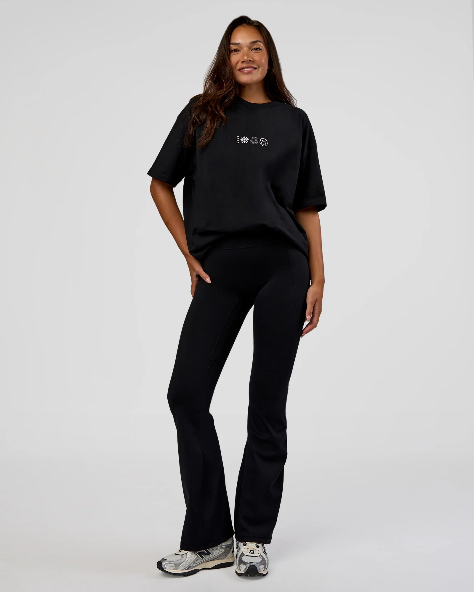 Trust The Process Heavyweight Unisex Oversized Tee - Black-White - Image 7