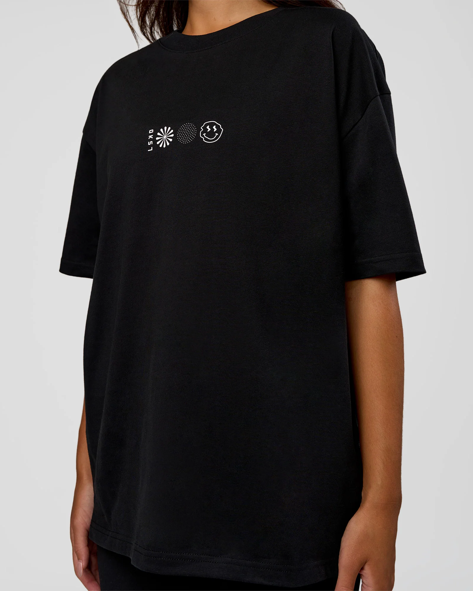 Trust The Process Heavyweight Unisex Oversized Tee - Black-White - Image 9