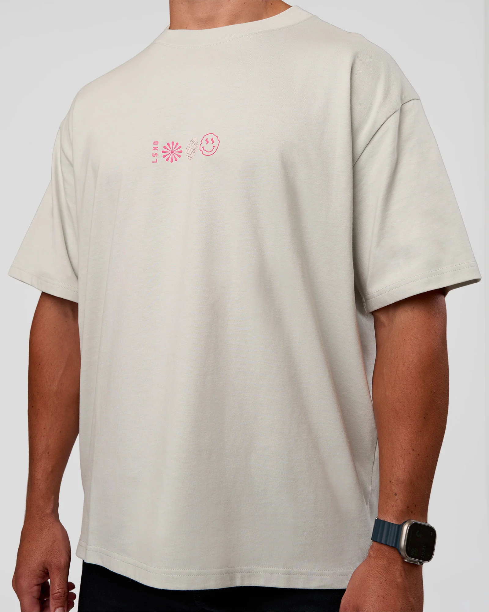 Trust The Process Heavyweight Unisex Oversized Tee - Digital Mist-Ultra Pink - Image 9
