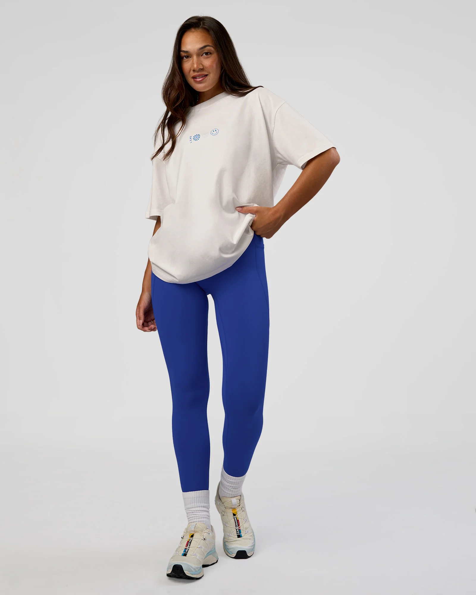 Trust The Process Heavyweight Unisex Oversized Tee - Off White-Electric Indigo - Image 7