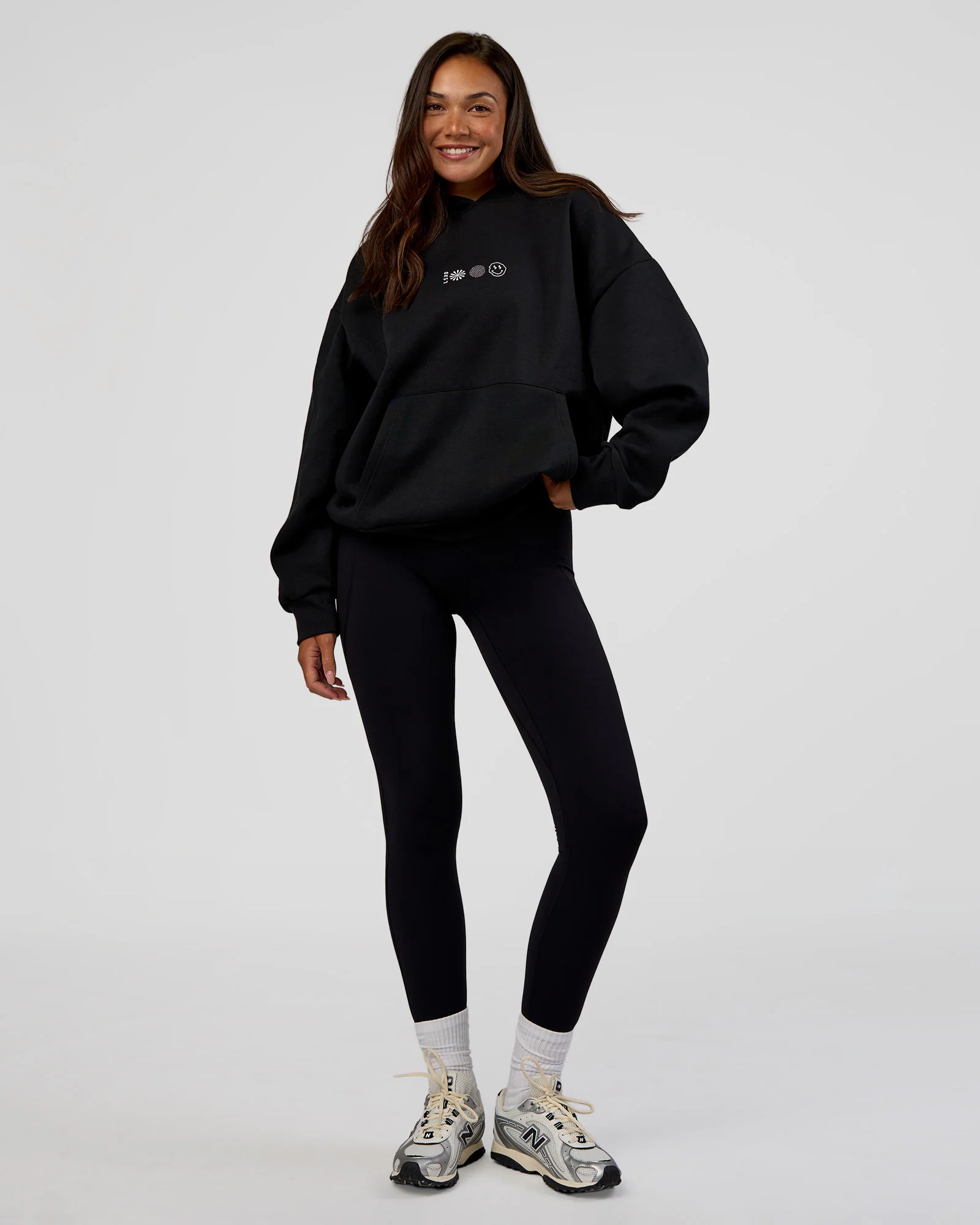 Trust The Process Unisex Oversized Hoodie - Black-White - Image 8