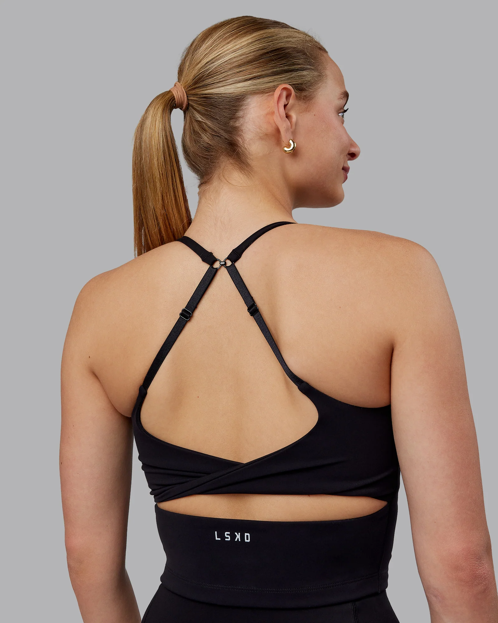 Twist Tank With Shelf Bra - Black - Image 5