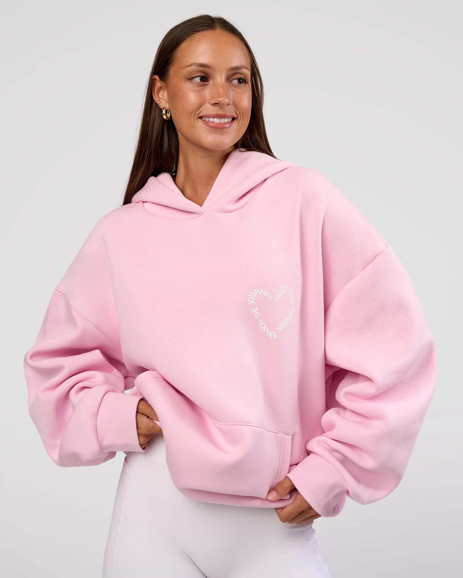 Unisex Love The Process Oversize Hoodie - Marshmallow-White - Image 10