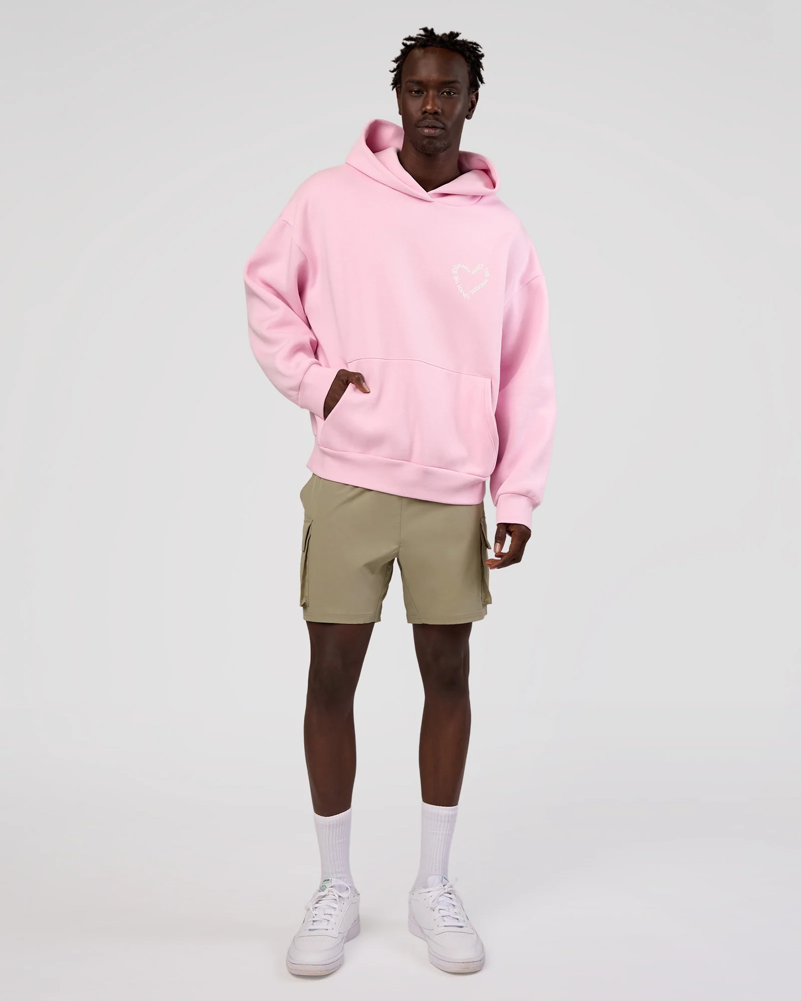 Unisex Love The Process Oversize Hoodie - Marshmallow-White - Image 2
