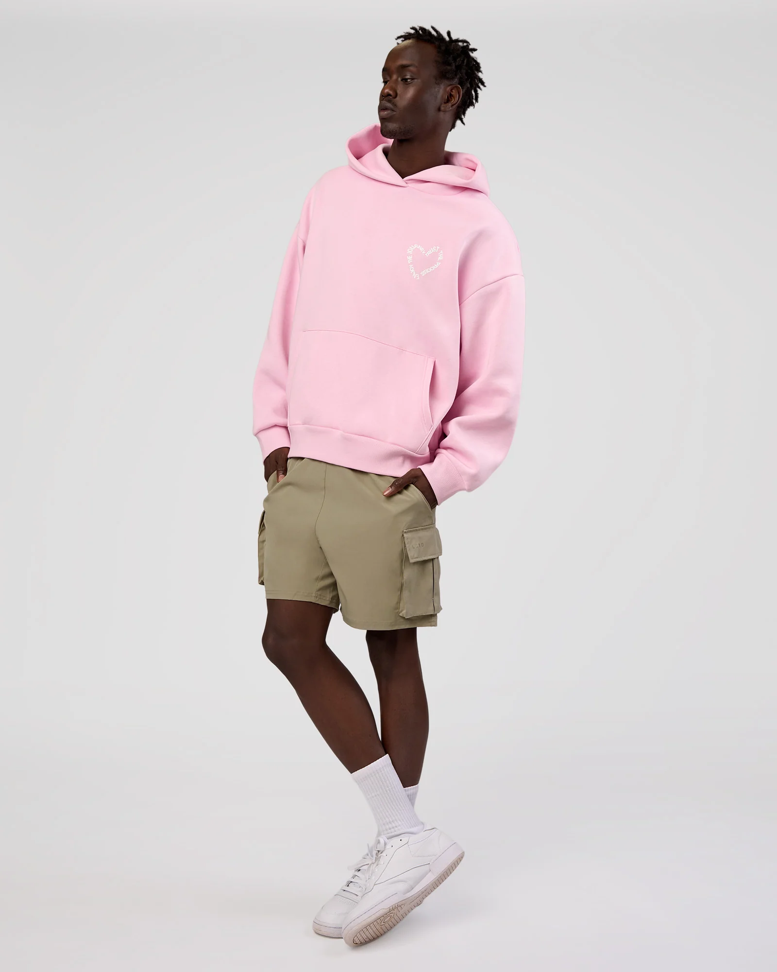 Unisex Love The Process Oversize Hoodie - Marshmallow-White - Image 3