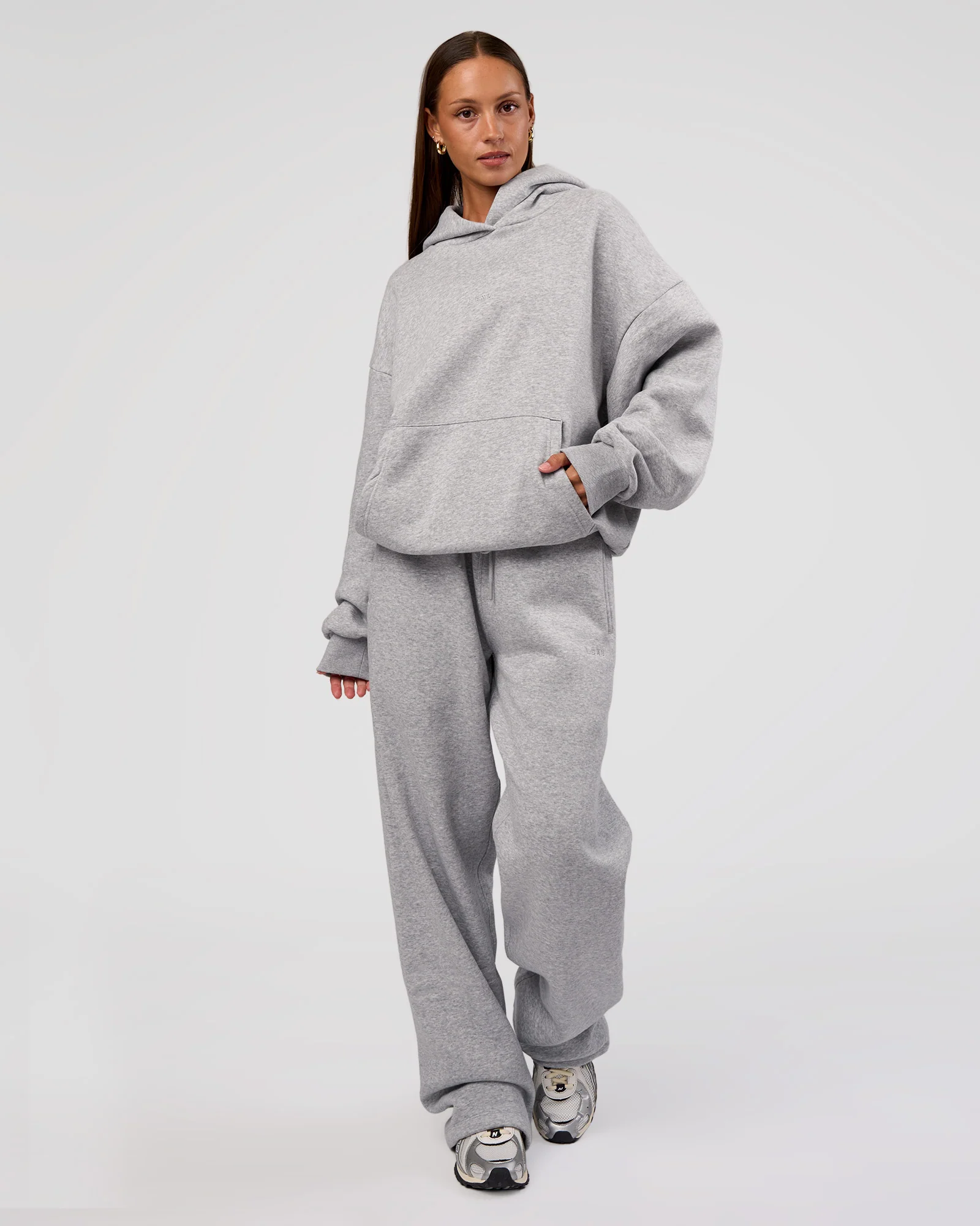 MVP Oversized Hoodie - Lt Grey Marl - Image 4