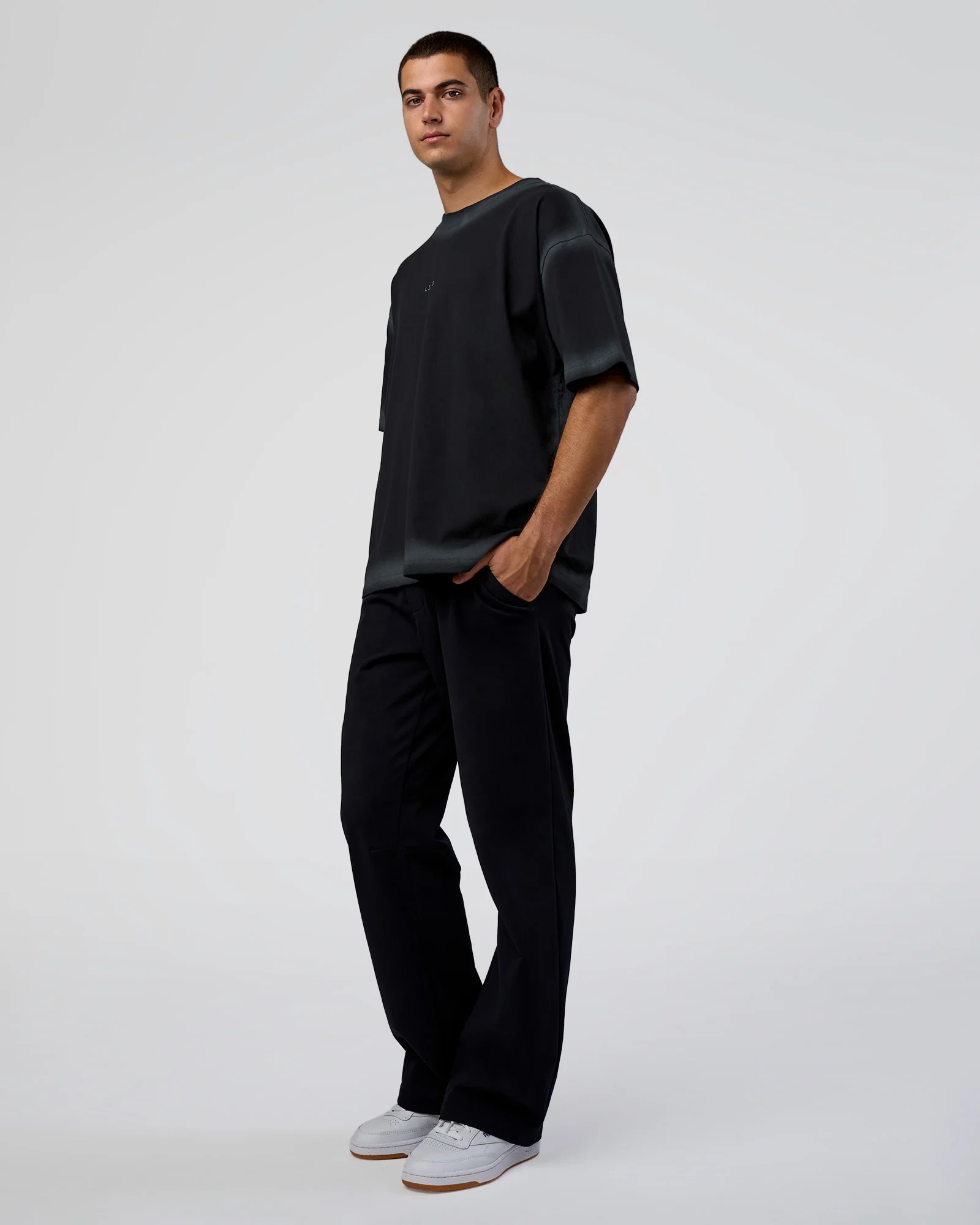 Urban Blur Heavyweight Unisex Oversized Tee - Black-Dark Storm - Image 2