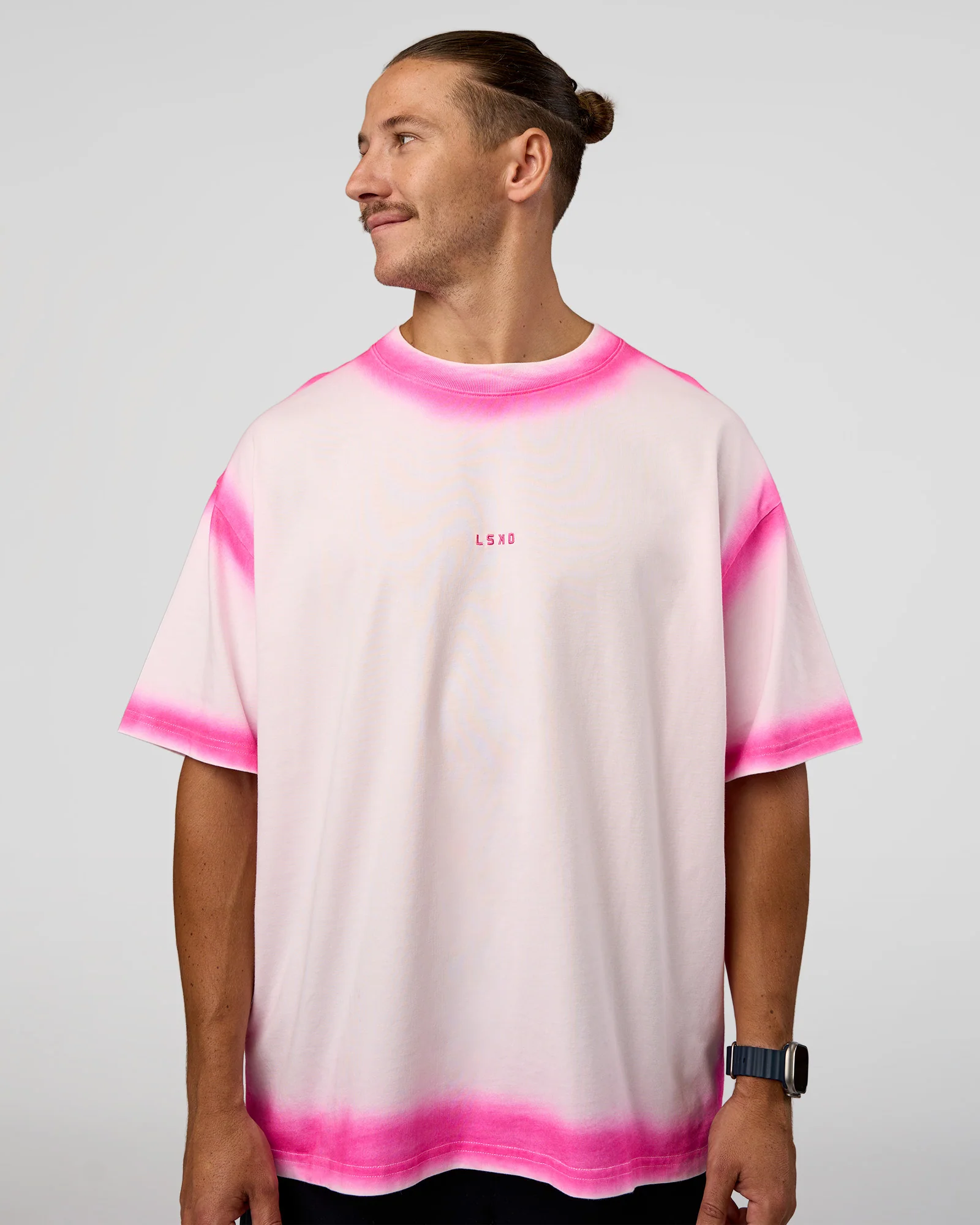 Urban Blur Heavyweight Unisex Oversized Tee - Off White-Ultra Pink - Image 11