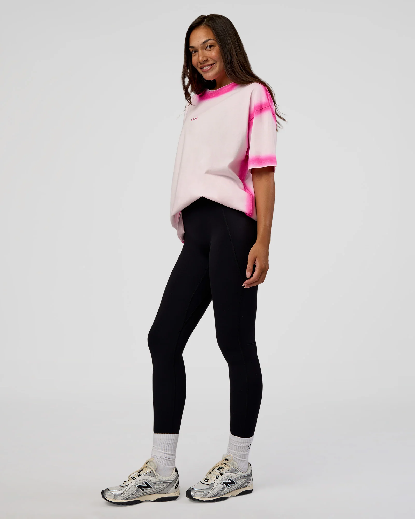 Urban Blur Heavyweight Unisex Oversized Tee - Off White-Ultra Pink - Image 12