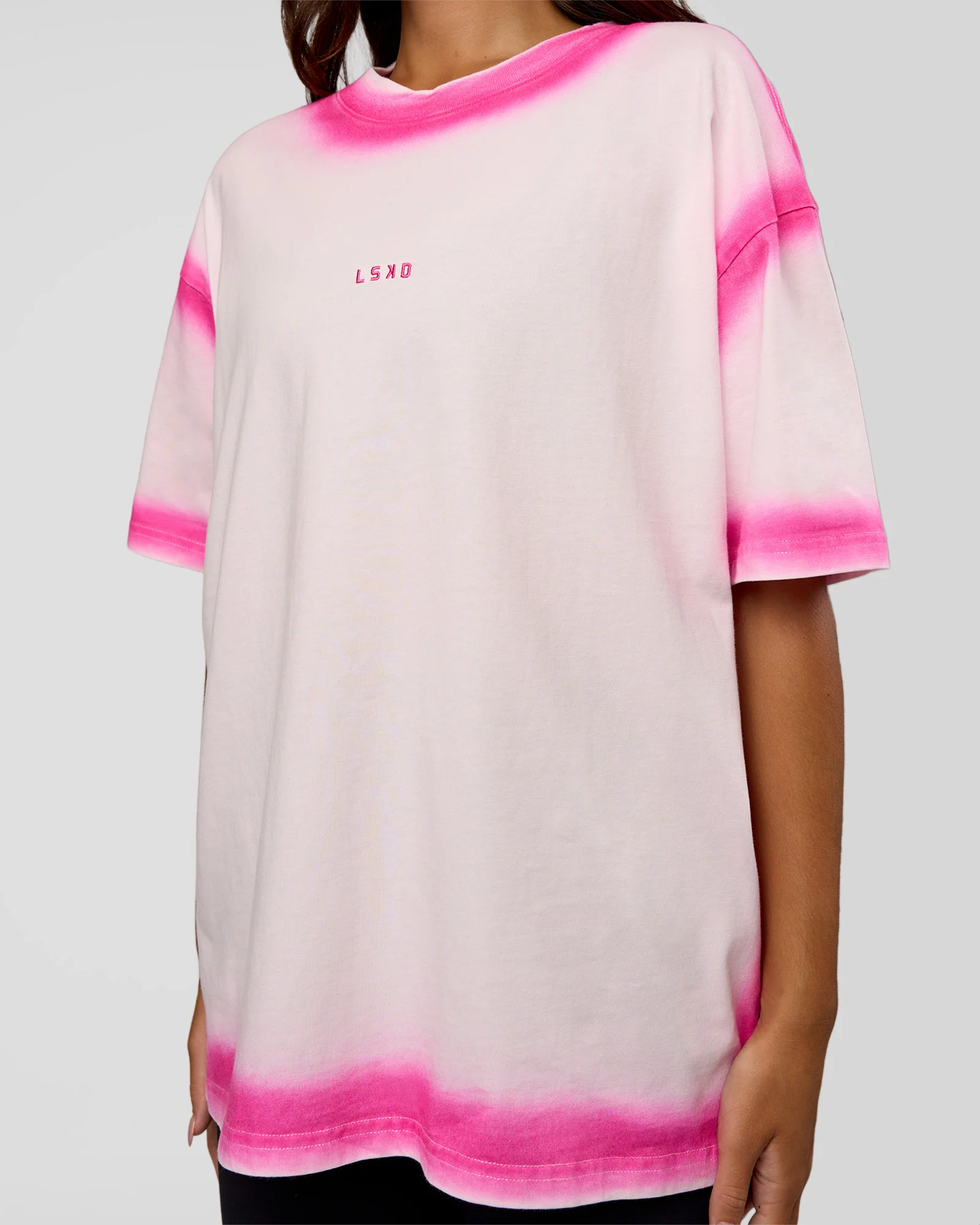 Urban Blur Heavyweight Unisex Oversized Tee - Off White-Ultra Pink - Image 13