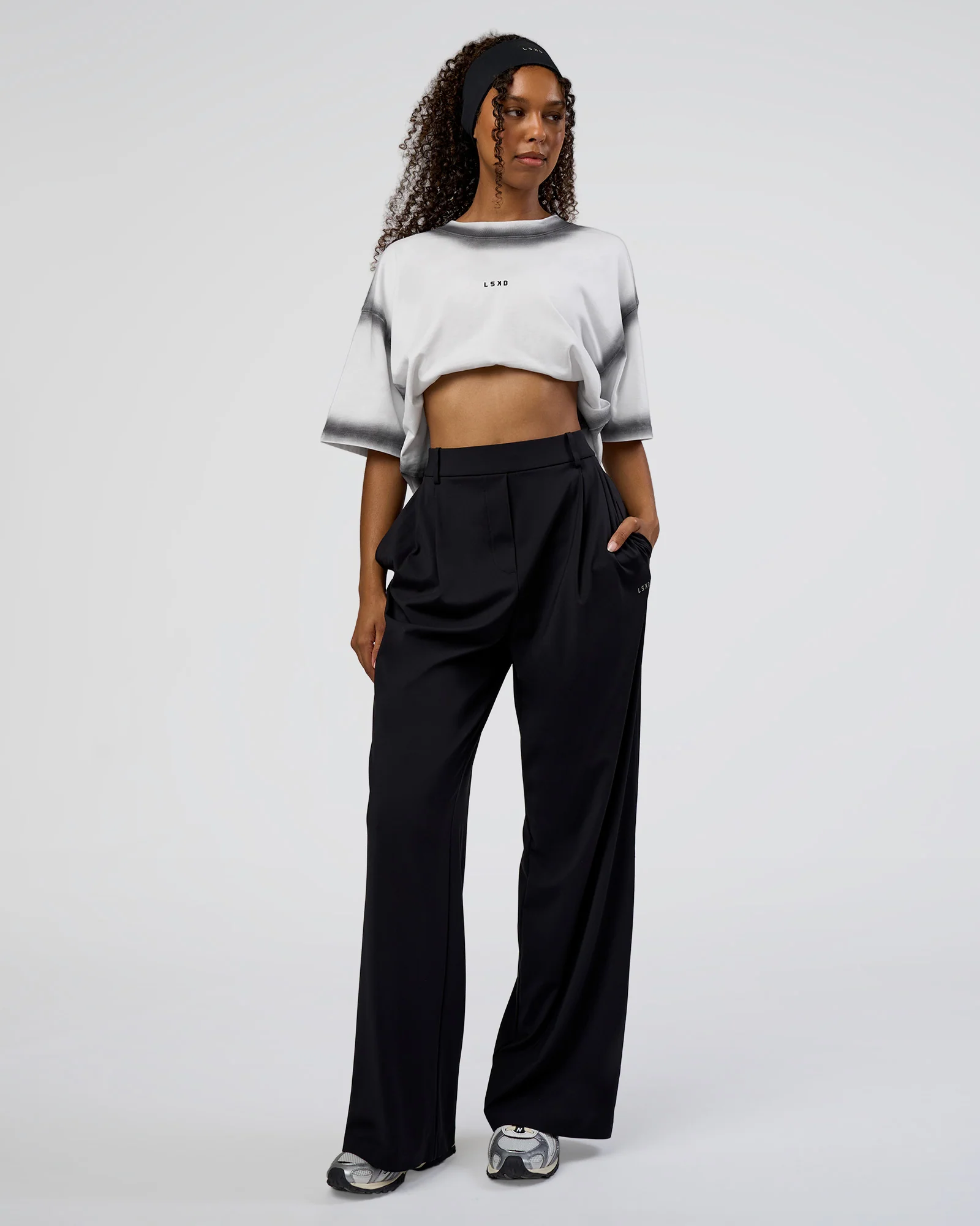 Urban Blur Heavyweight Unisex Oversized Tee - White-Black - Image 5