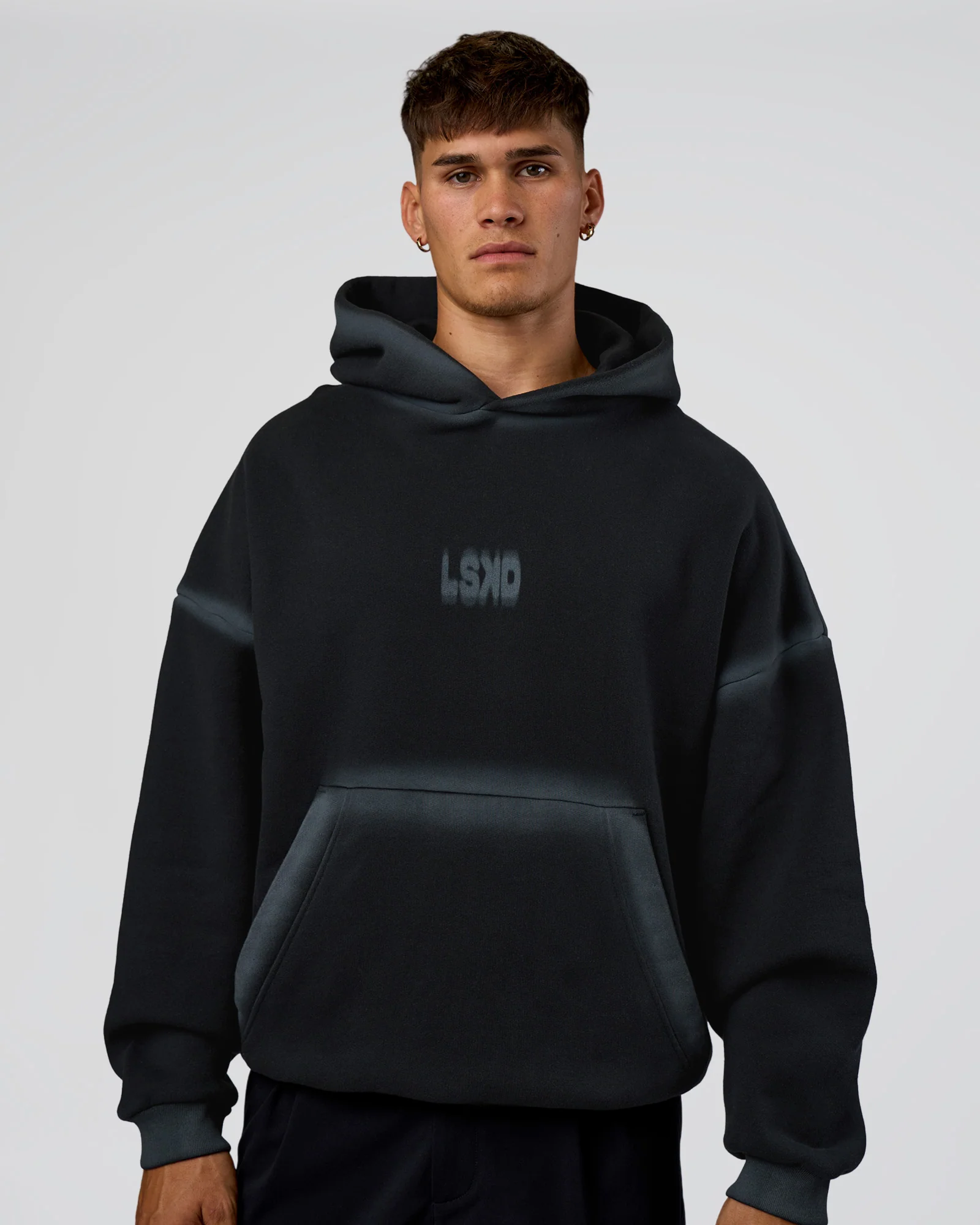 Urban Blur Unisex Oversized Hoodie - Black-Dark Storm - Image 2