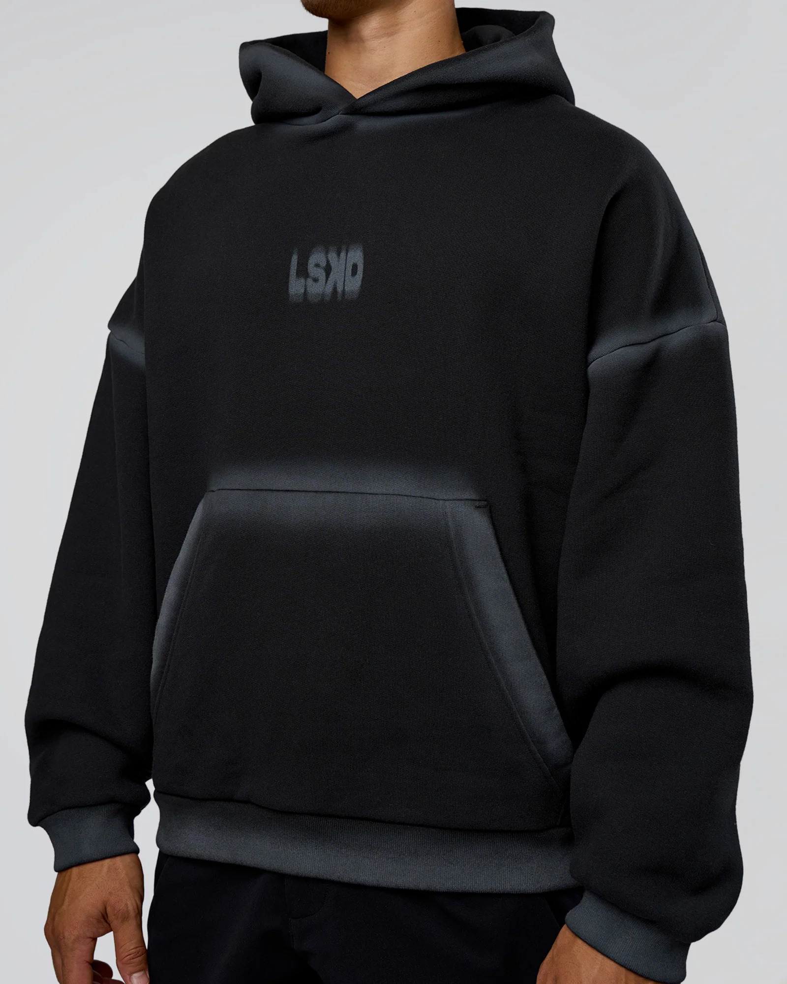 Urban Blur Unisex Oversized Hoodie - Black-Dark Storm - Image 7