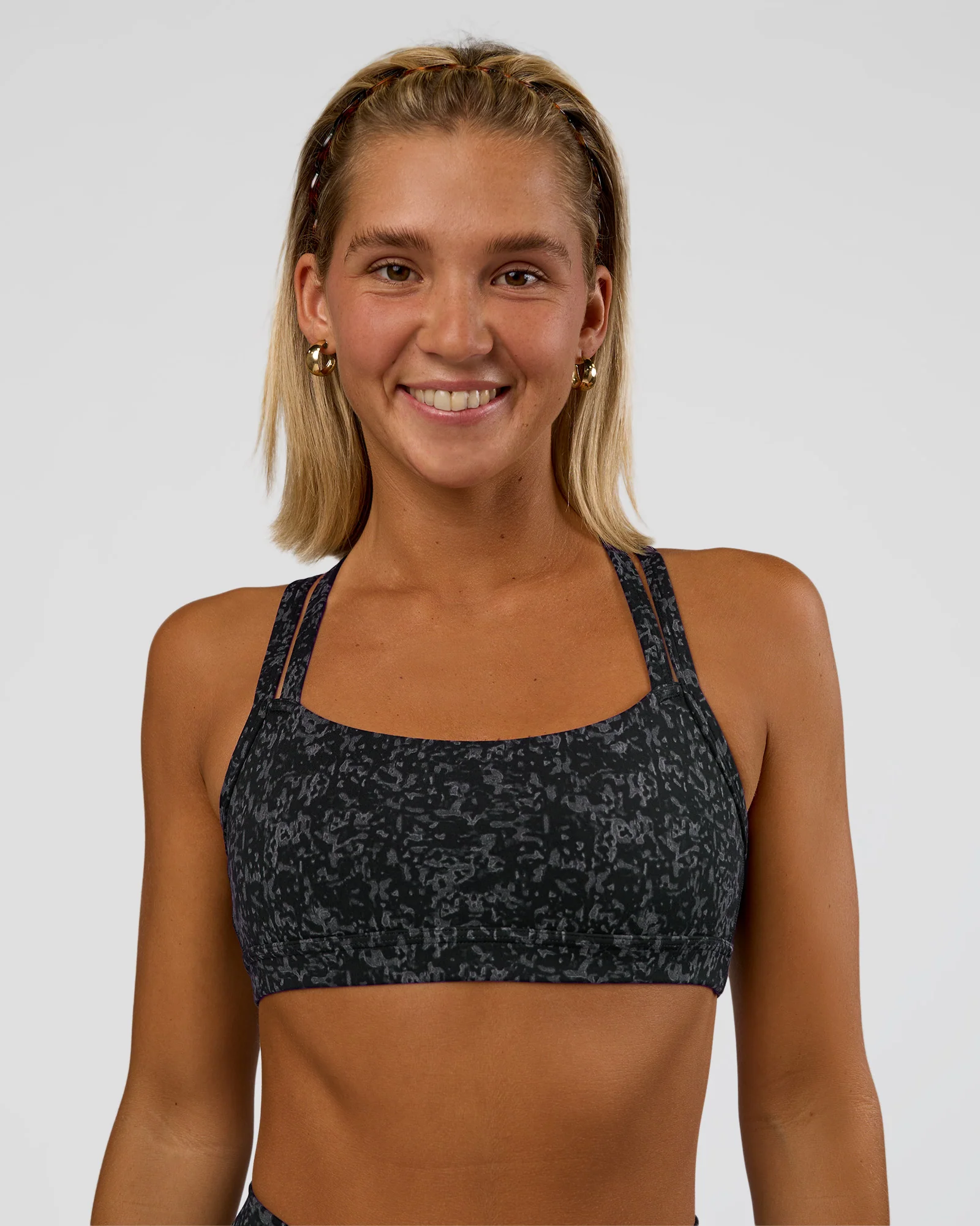 Velocity Sports Bra - Energy Print Black - Image 2